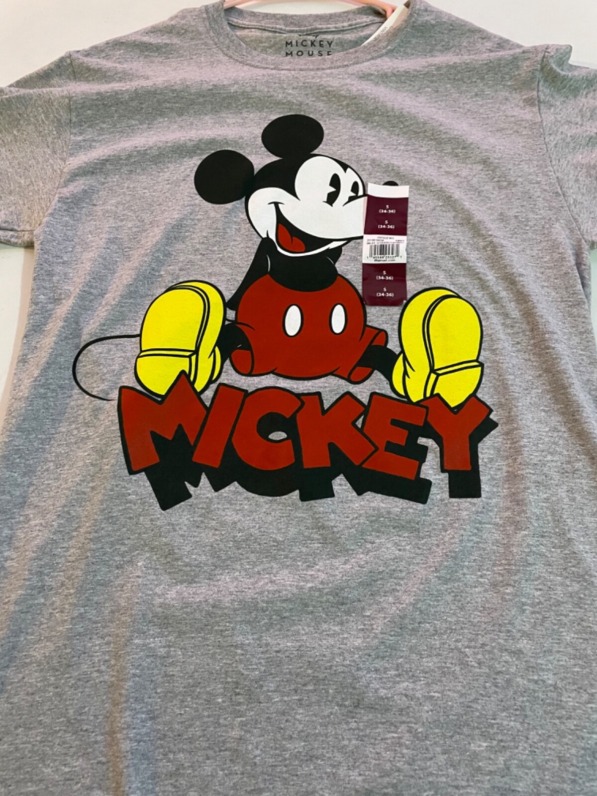 Disney Vintage Mickey Gray Short Sleeve Tee Men’s 34-36