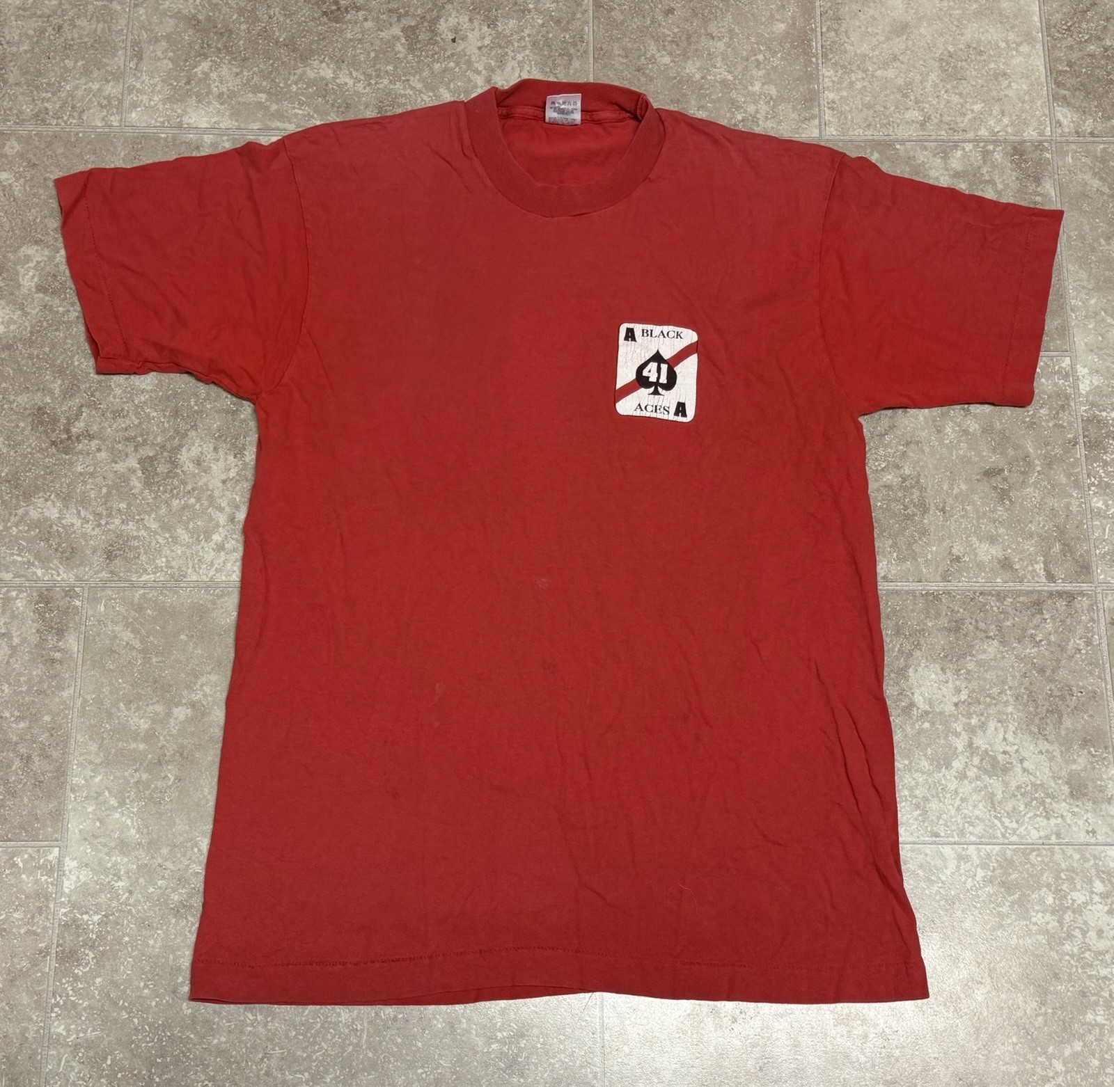 Vintage Black Aces Army Fighter Jet Shirt Size L