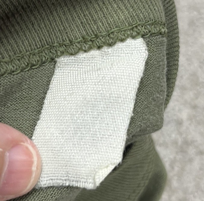 VTG Army Green T Shirt Single Stitch Olive MZRS 16.5” PTP Military Distress 70s