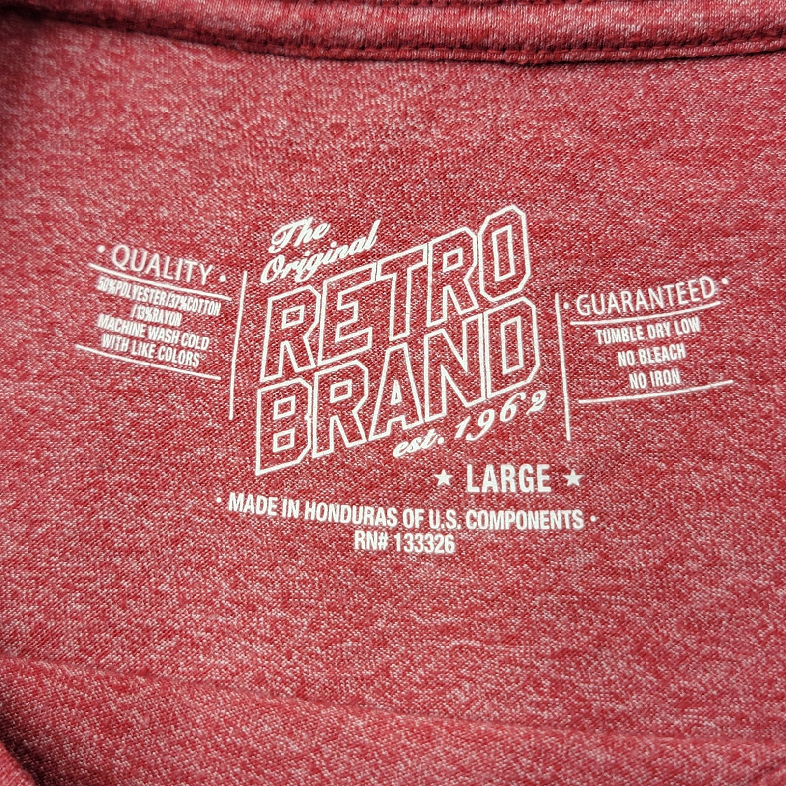 Retro Brand Mens Red T-Shirt Size L Indiana Casual Wear