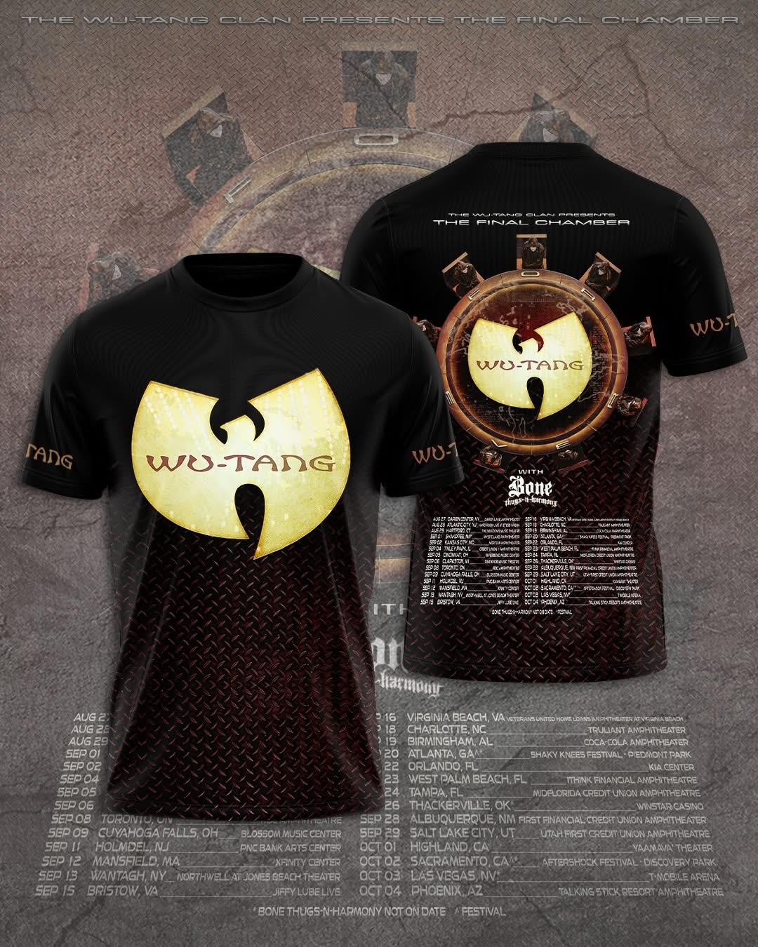 Wu-Tang Clan The Final Chamber World Tour T-Shirt Hip Hop Legend Graphic Tee