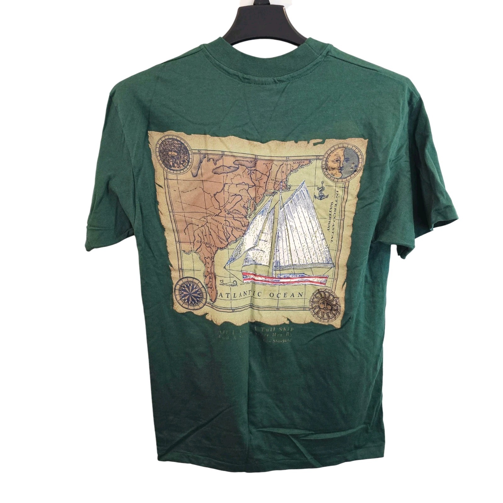 Vintage Hanes Beefy-T Heavyweight Tall Ship Short Sleeve T Shirt Men’s Large USA