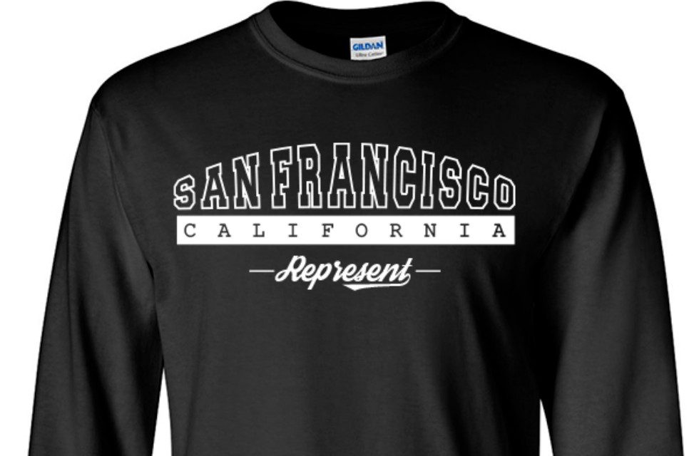 San Francisco California State T-Shirt Long Sleeve Graphic Tees Unisex Apparel