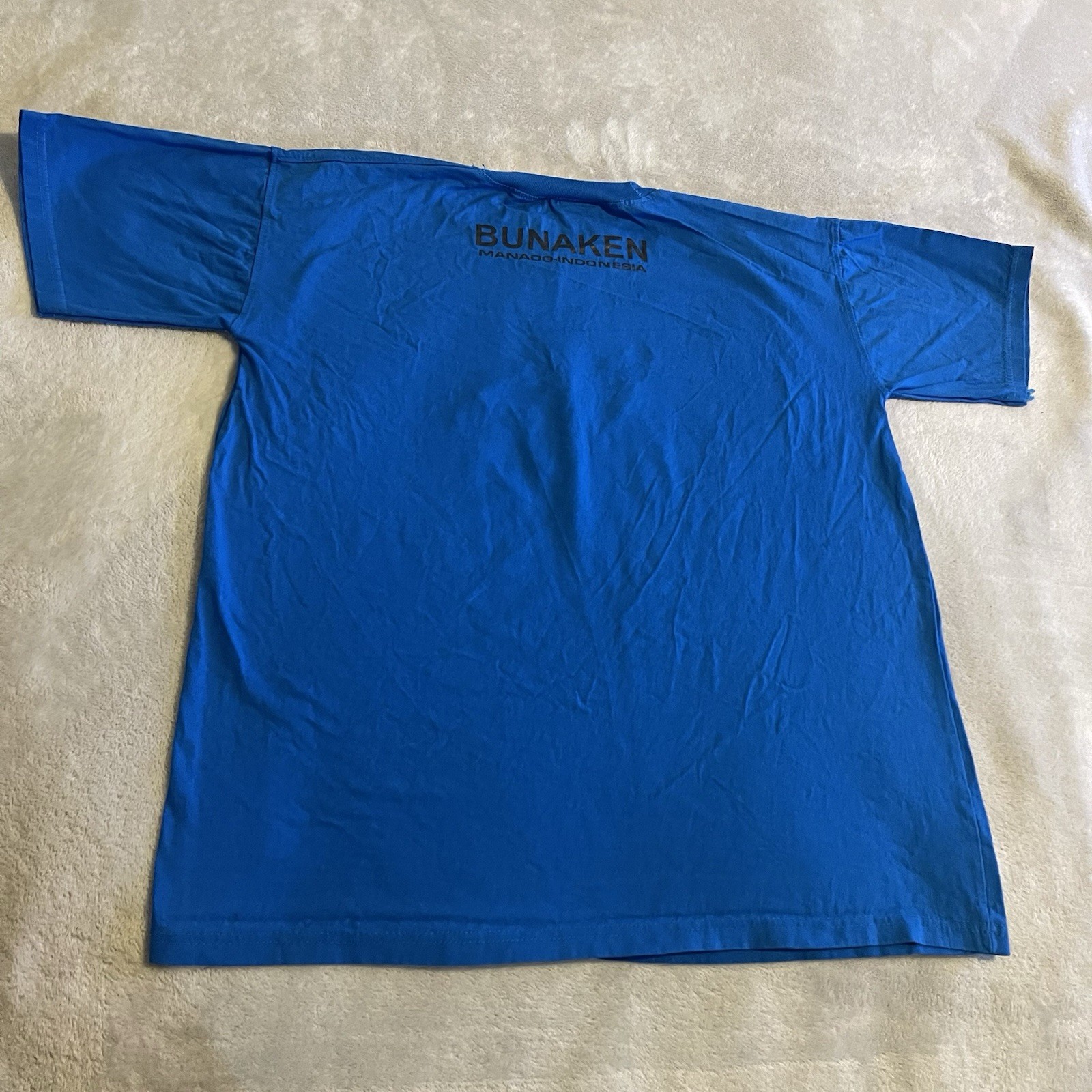 Indonesia Shirt Men XL Blue Streetwear Lightweight Workout Crew Neck Casual Tee