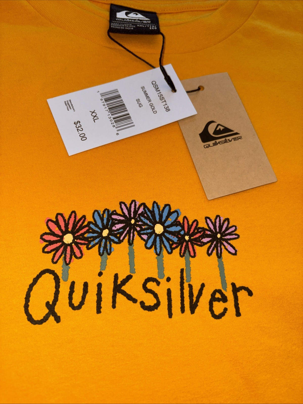 Quiksilver Men’s Daisy Flower T-Shirt Herb Green 2XL Organic Cotton NWT