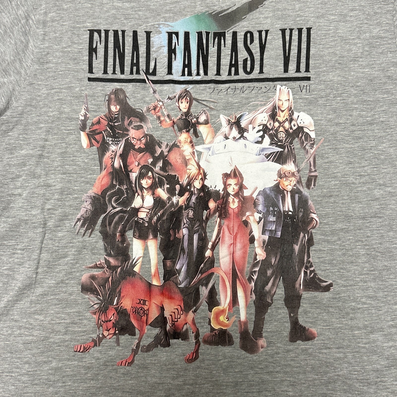 Final Fantasy VII Shirt Gray Medium Video Game Promo Graphic T-Shirt 90s Style