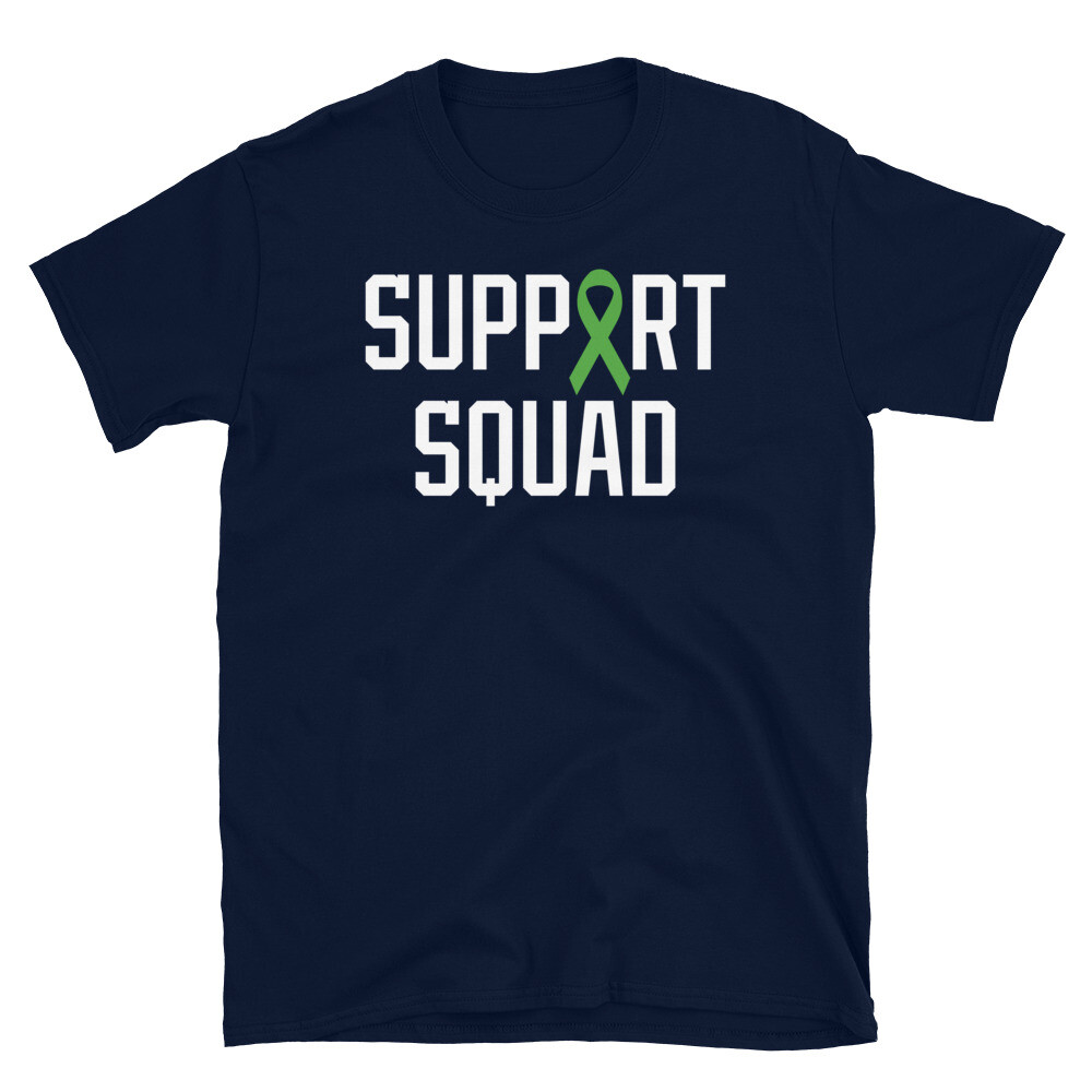 Lymphoma Cancer Support Squad Lime Green Ribbon Short-Sleeve Unisex T-Shirt