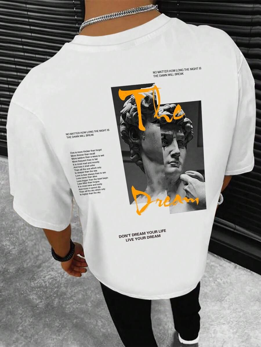 Manfinity LEGND Turtle Neck Graphic Tee Men’s Drop Shoulder Short Sleeve Street