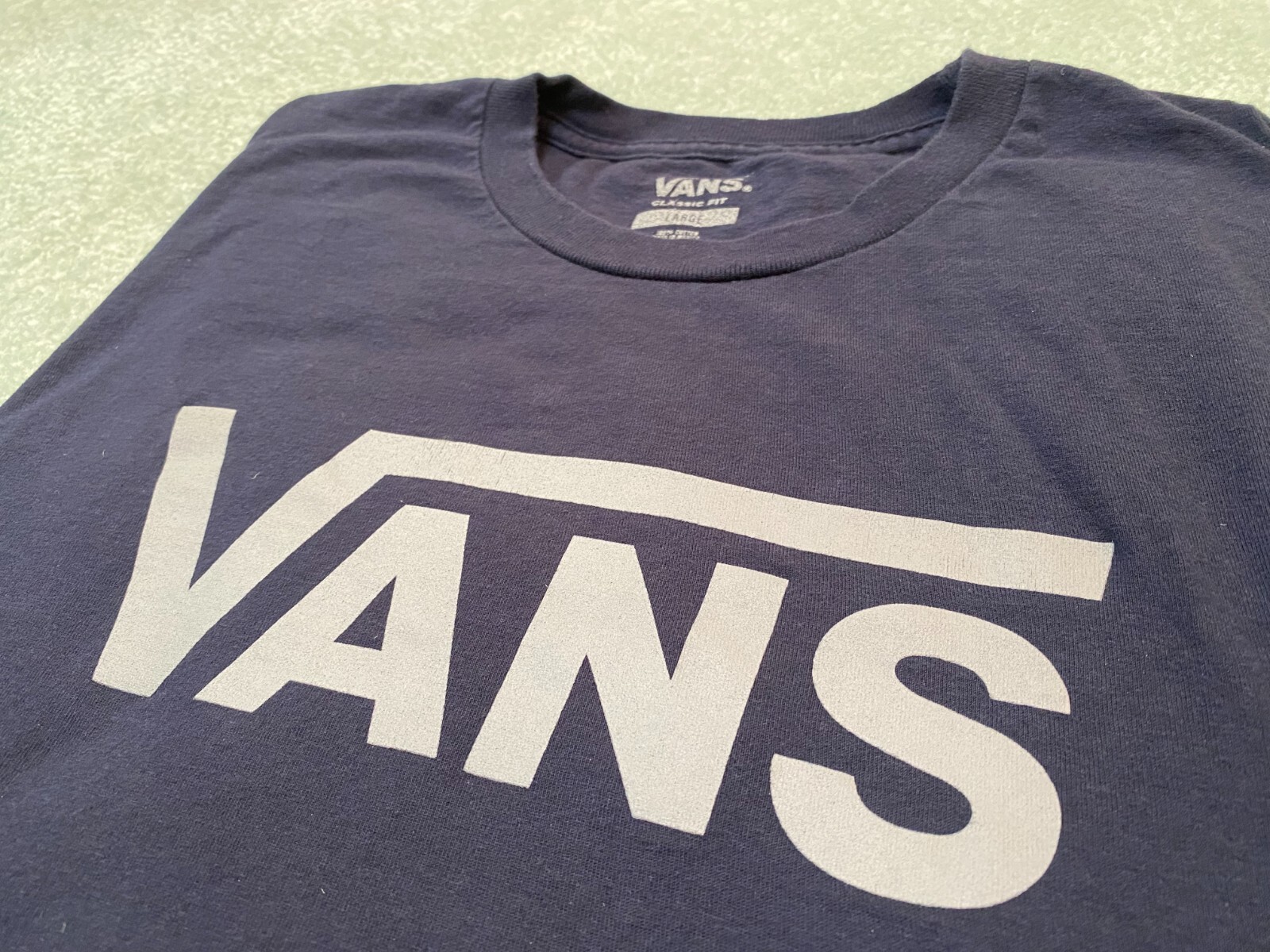 Vans Classic Tee Classic Fit Navy/Frost Gray Size Large