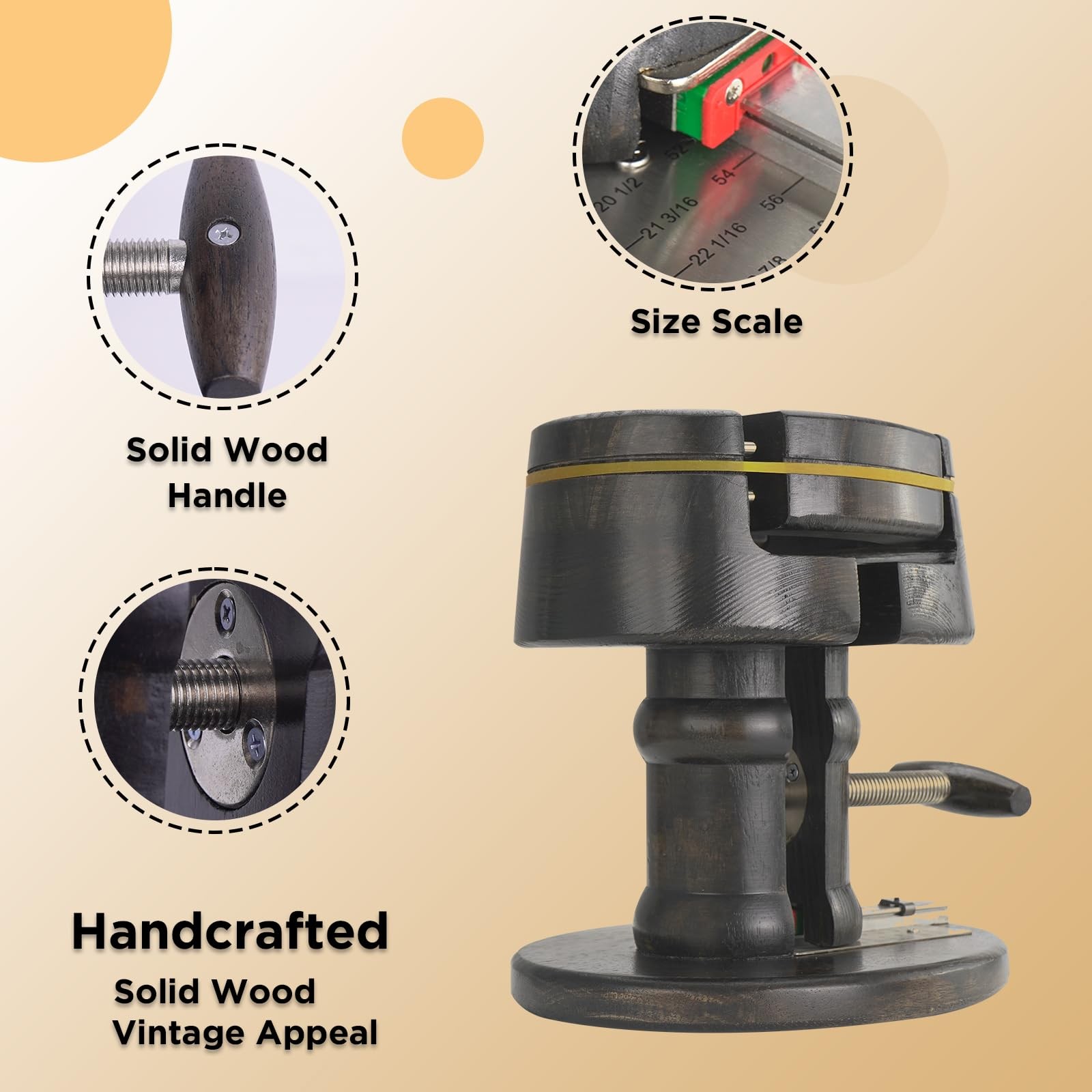 4-Way Wooden Hat Stretcher for Cowboy Hats, Baseball Caps & Fedoras – Adjusta…