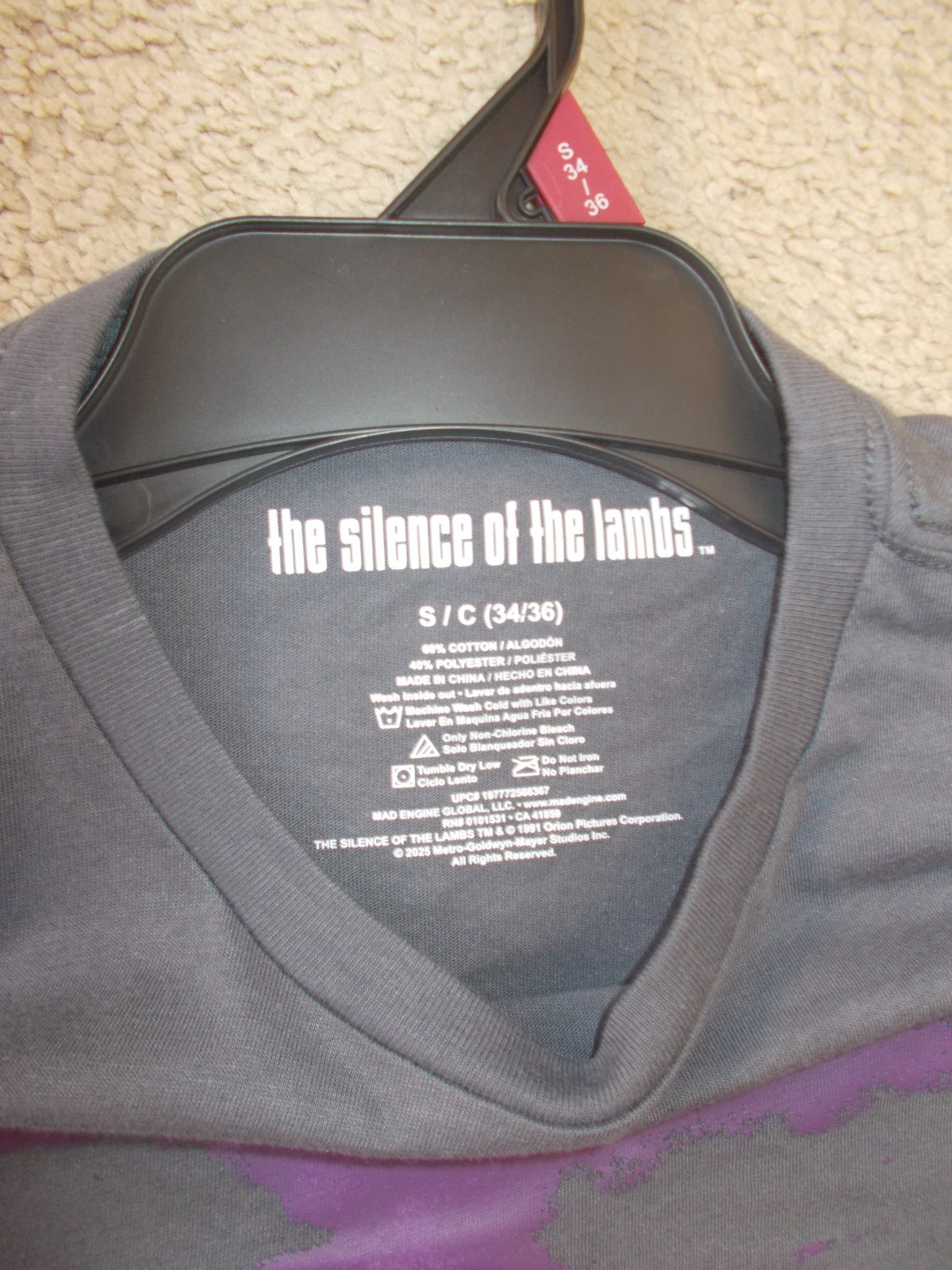 THE SILENCE OF THE LAMBS NEW MOVIE LOGO MENS T-SHIRT SIZE (S) 34″/36″ DATED 2025