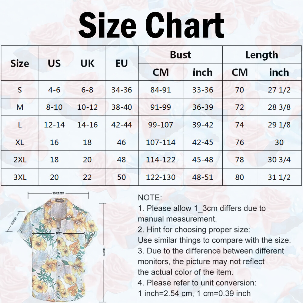 Men Hawaiian Shirt Casual Short Sleeve Cruise Tee Tank Tops Beach Holiday Party