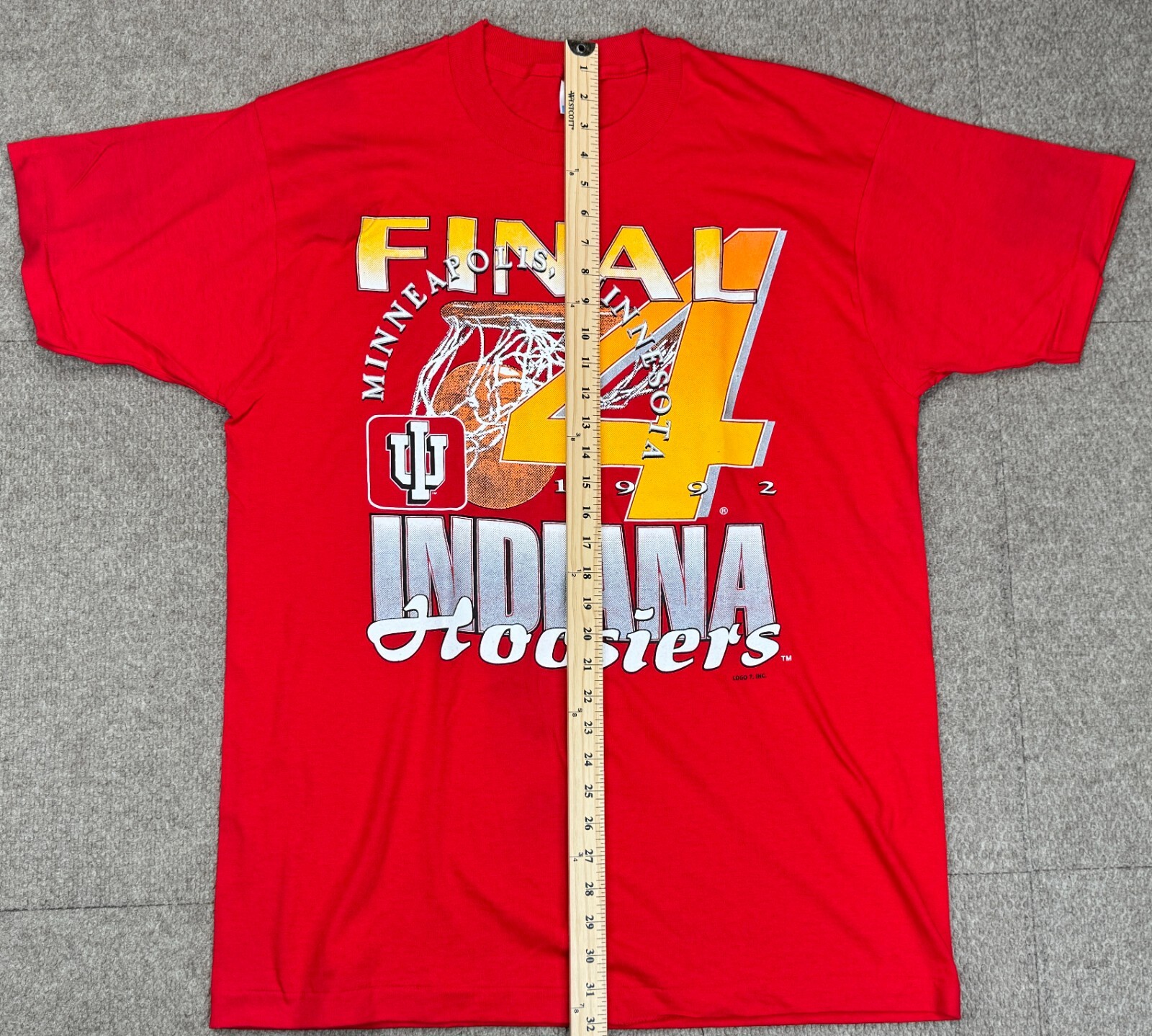 Fruit Of The Loom Vtg Made In USA 1992 Indiana Hoosiers NCAA Final 4 T-Shirt XL