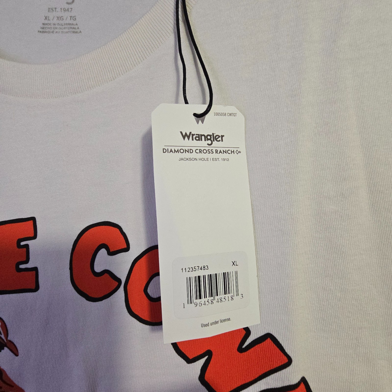 Wrangler Cowboys Shirt Men XL White Cowboy Horse Classic Western Casual Logo NWT