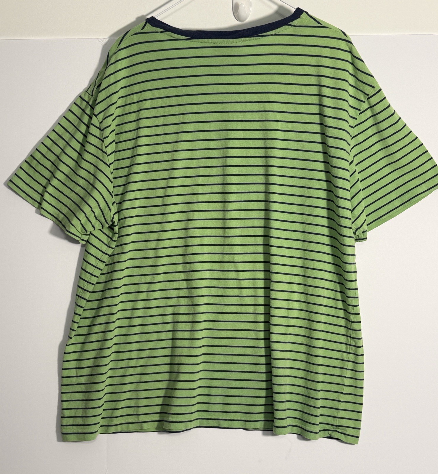 POLO by RALPH LAUREN Men’s Lime Green w/Navy Stripe Short Sleeve Tshirt Size XXL