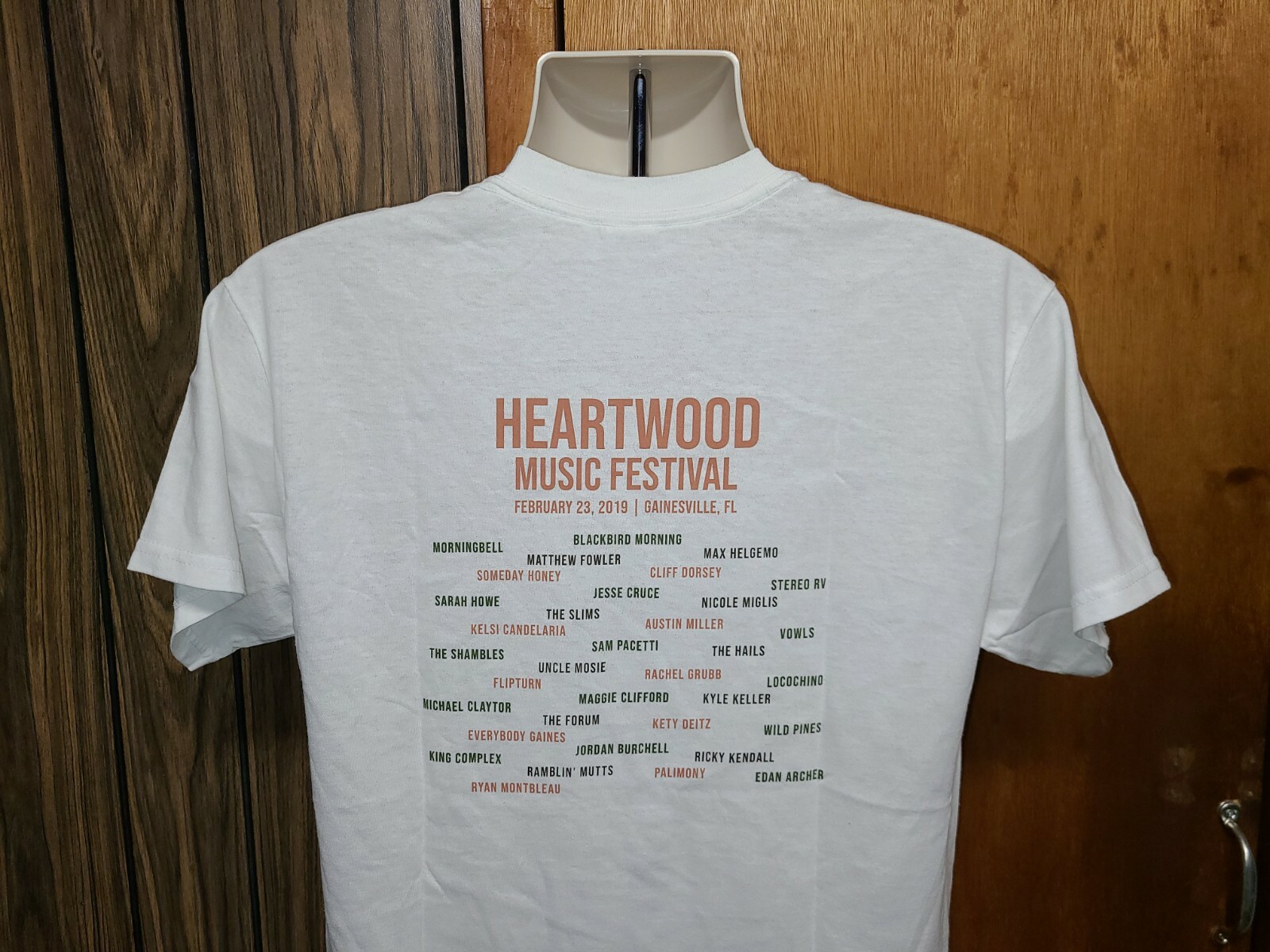2019 Heartwood Music Festival Gainesville Florida Adult Medium White TShirt