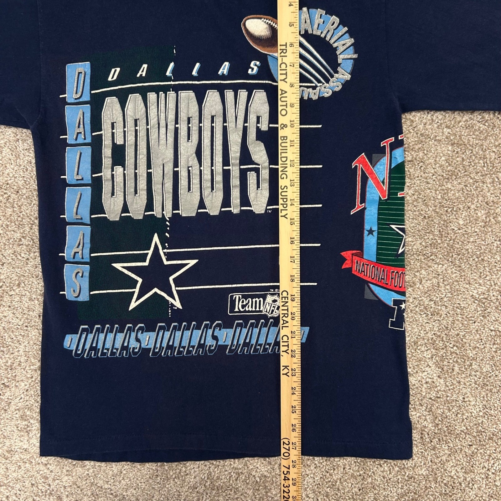 Vintage Dallas Cowboys All Over Print Tshirt Salem Sportswear Men Large USA 1992