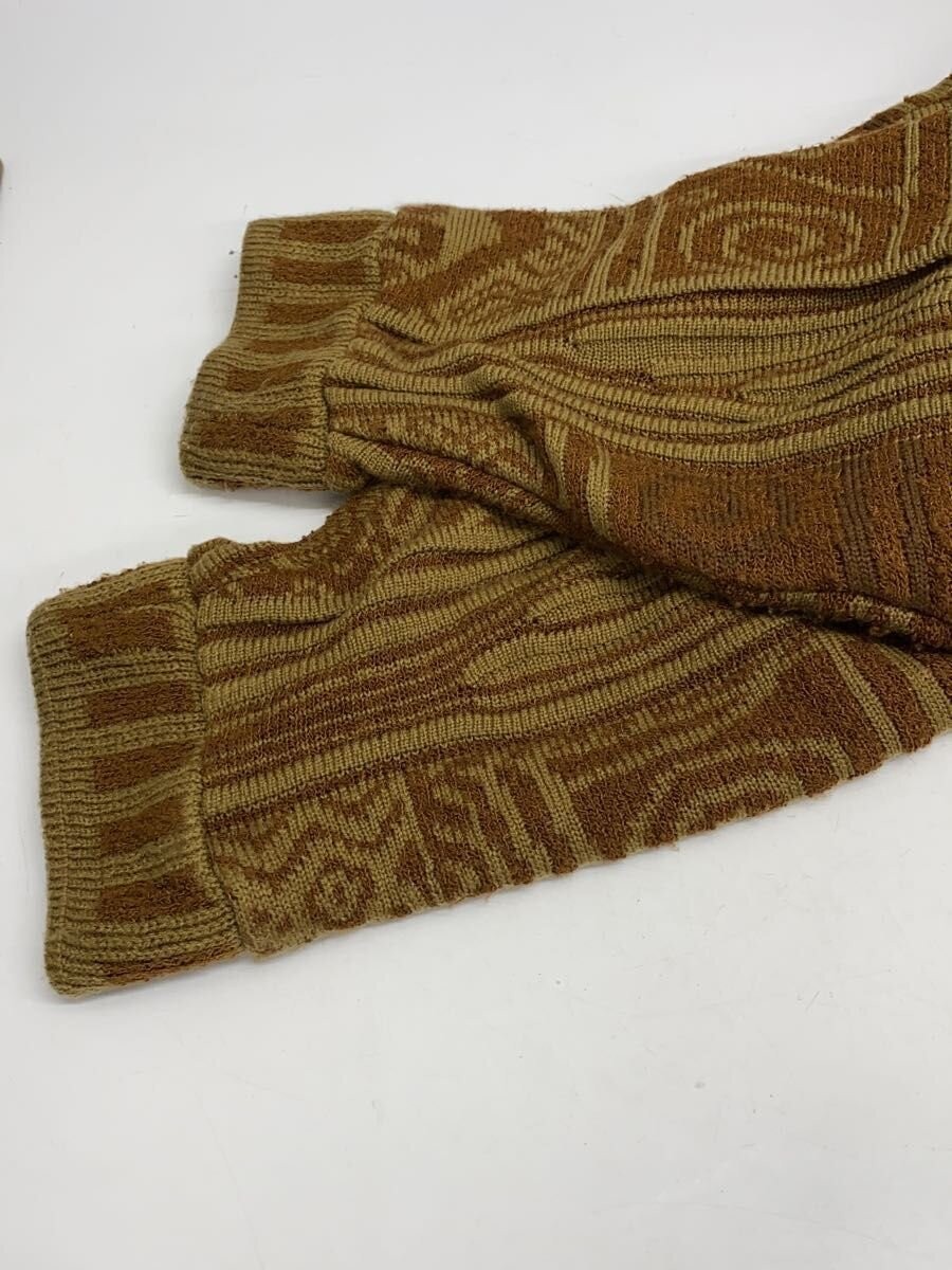 Other Brands: SAXONY Mixed-Material Knit 4XB Leather and Acrylic Brown All-Over