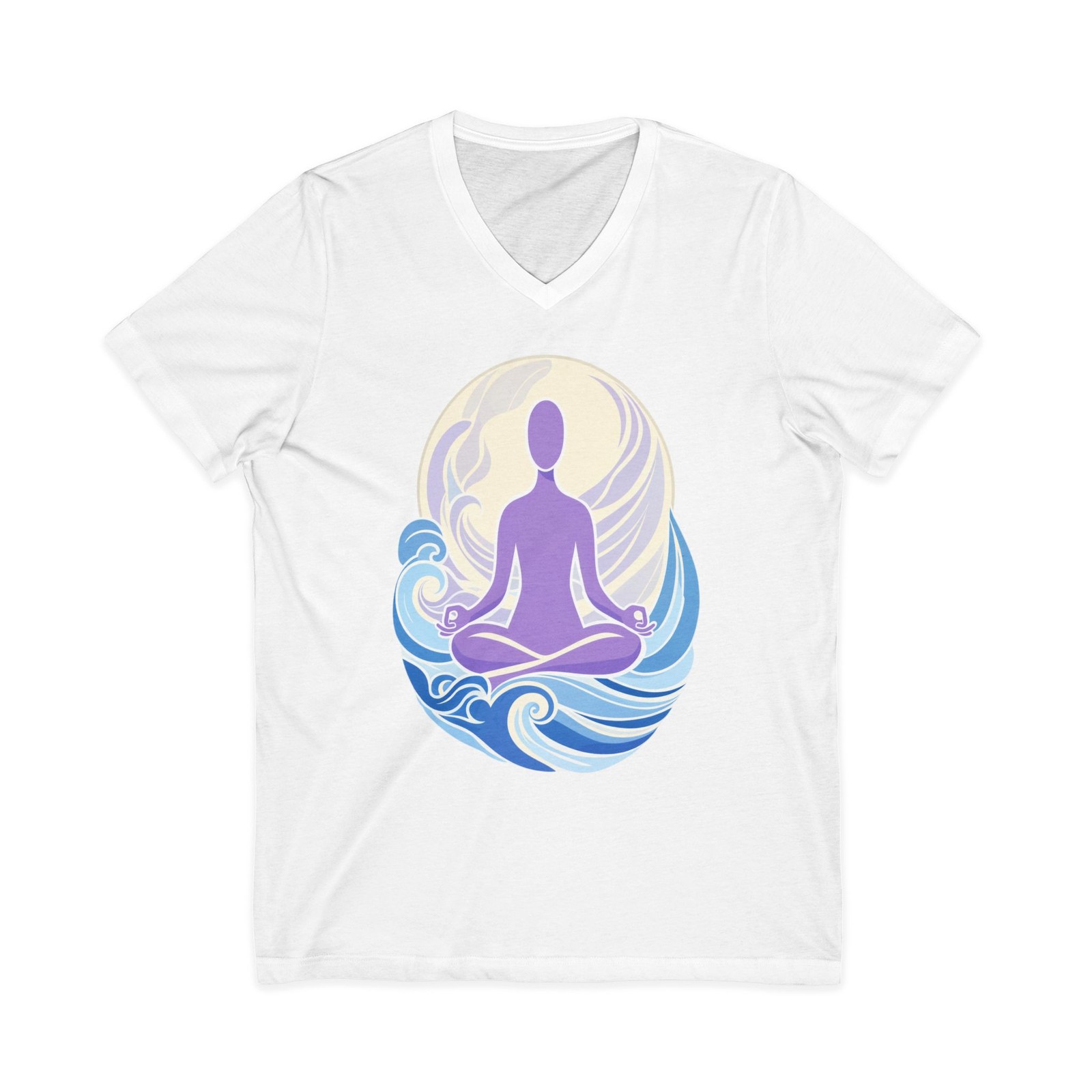 V-Neck Tee Zen Flow Logo Smooth Style Unisex Made in USA