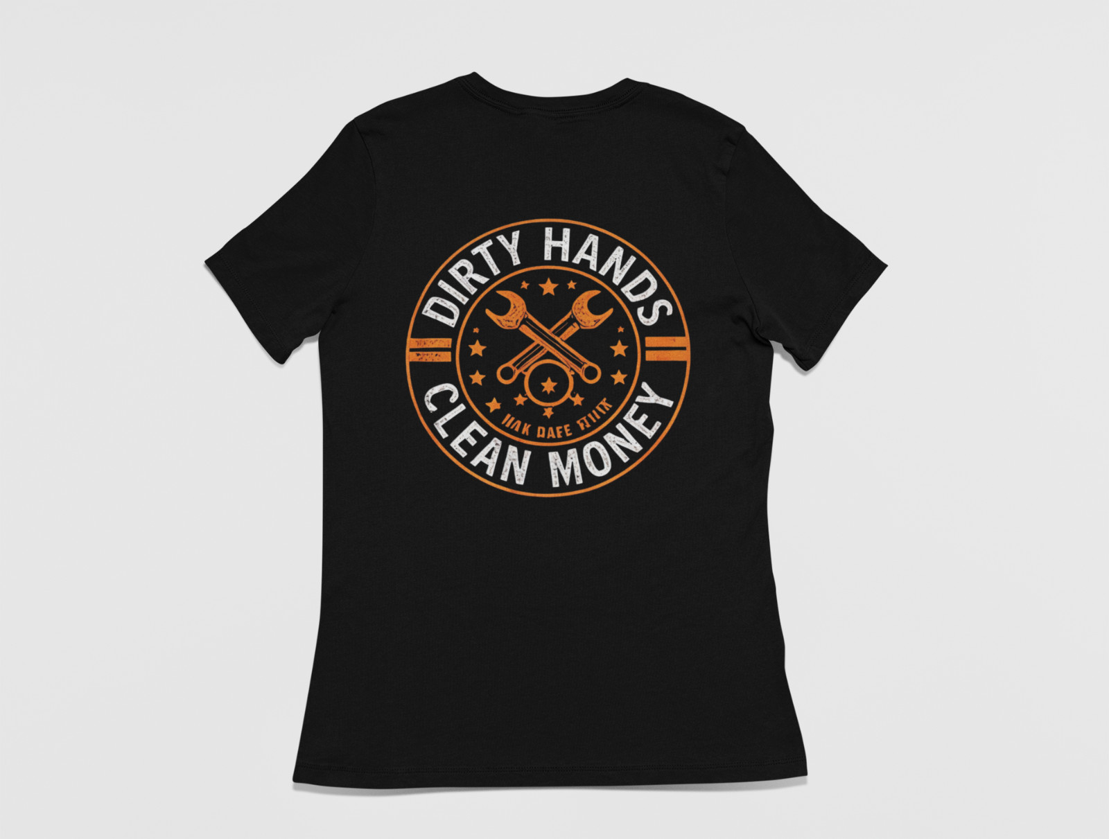 Dirty Hands Clean Money Shirt Blue Collar Work Mechanic Tee Back Print