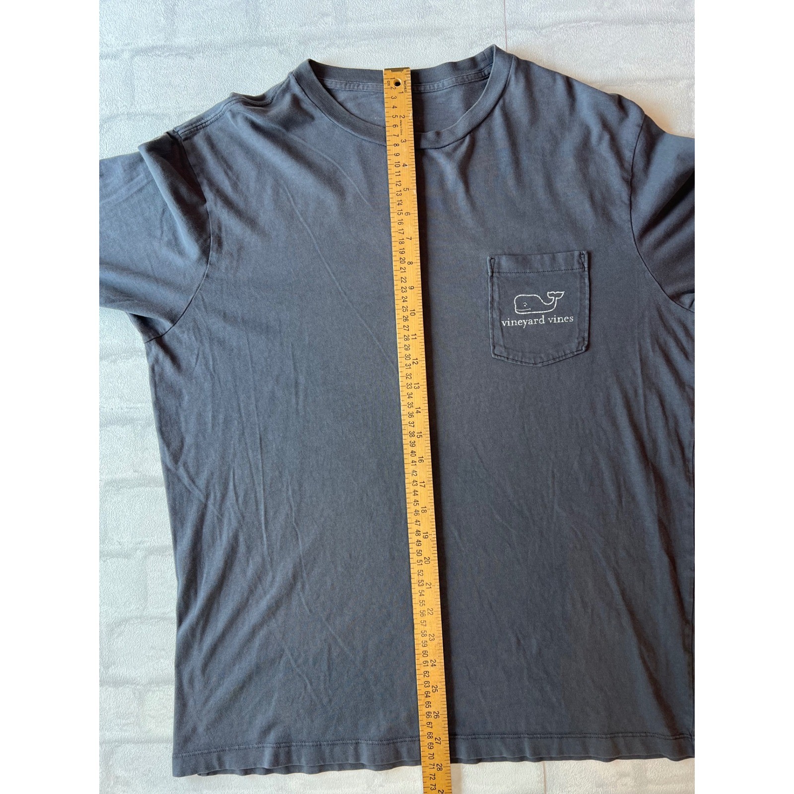 Vineyard Vines Mens Long Sleeve Pocket T-Shirt Gray Graphic Cotton XL fisherman