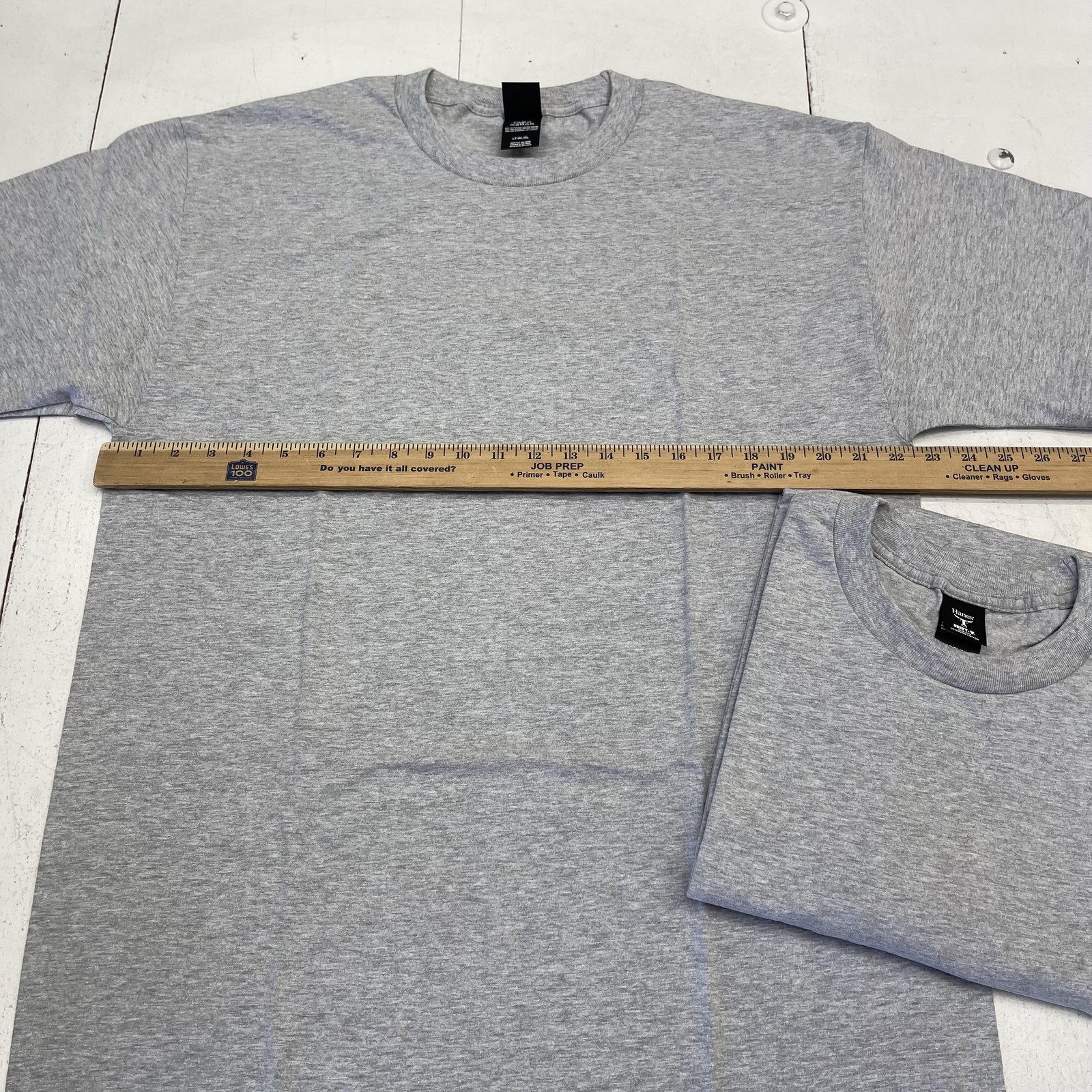 Hanes Shirt Mens LT Gray Beefy-T Big & Tall Crewneck Tee Cotton Blend 2 Pack