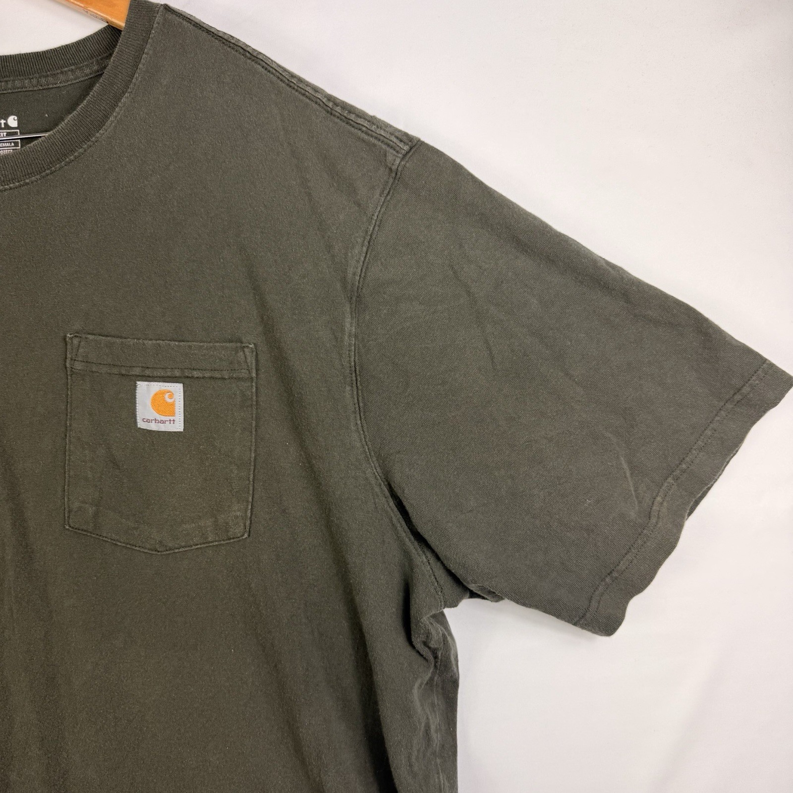 Carhartt T-Shirt Men’s 2XL Tall Loose Fit Gray Short Sleeve Pocket 100% Cotton