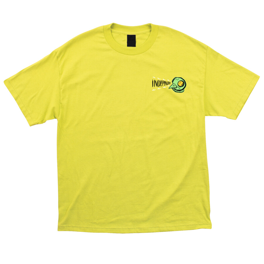 Independent Trucks Tony Hawk TRANSMISSION Skateboard T Shirt SAFETY YELLOW