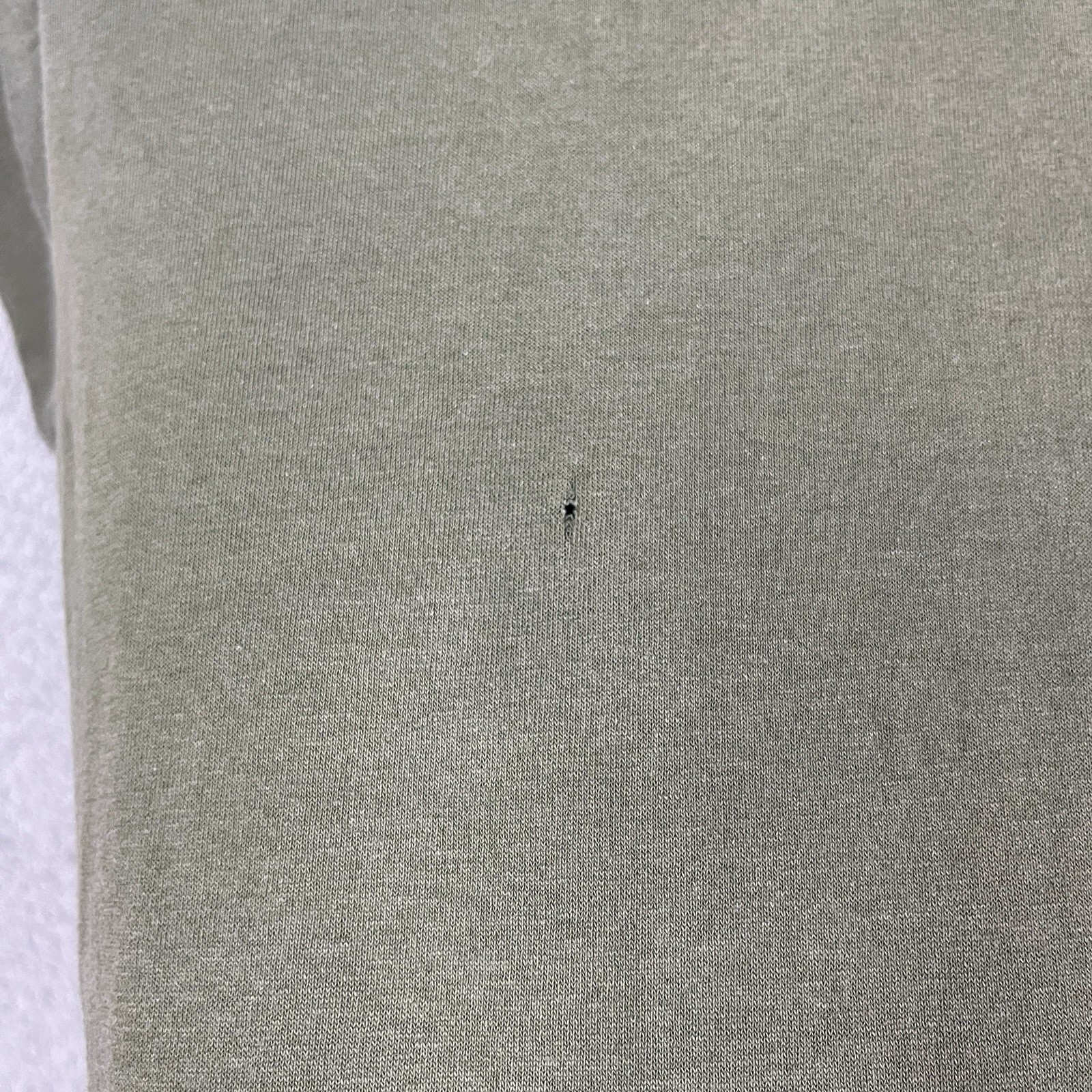VTG Army Green T Shirt Single Stitch Olive MZRS 16.5” PTP Military Distress 70s