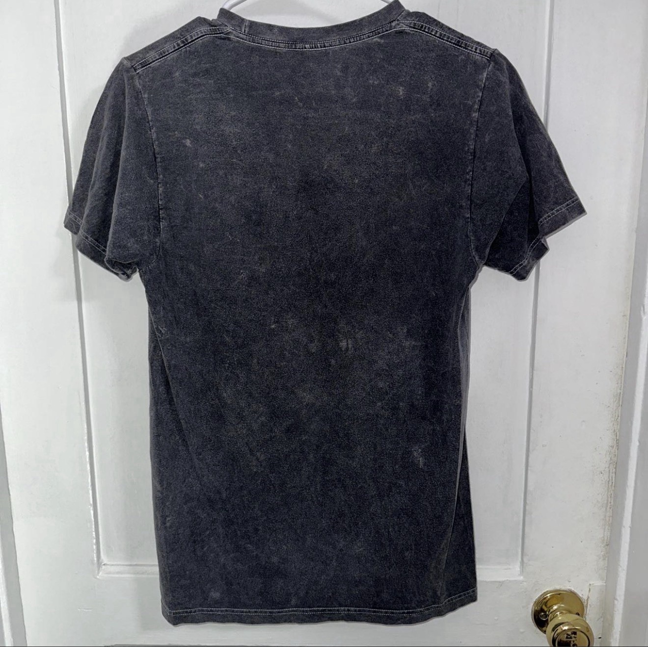 Men’s S Black Acid Wash Tiger Graphic Print Crew Neck Short Sleeve T-Shirt