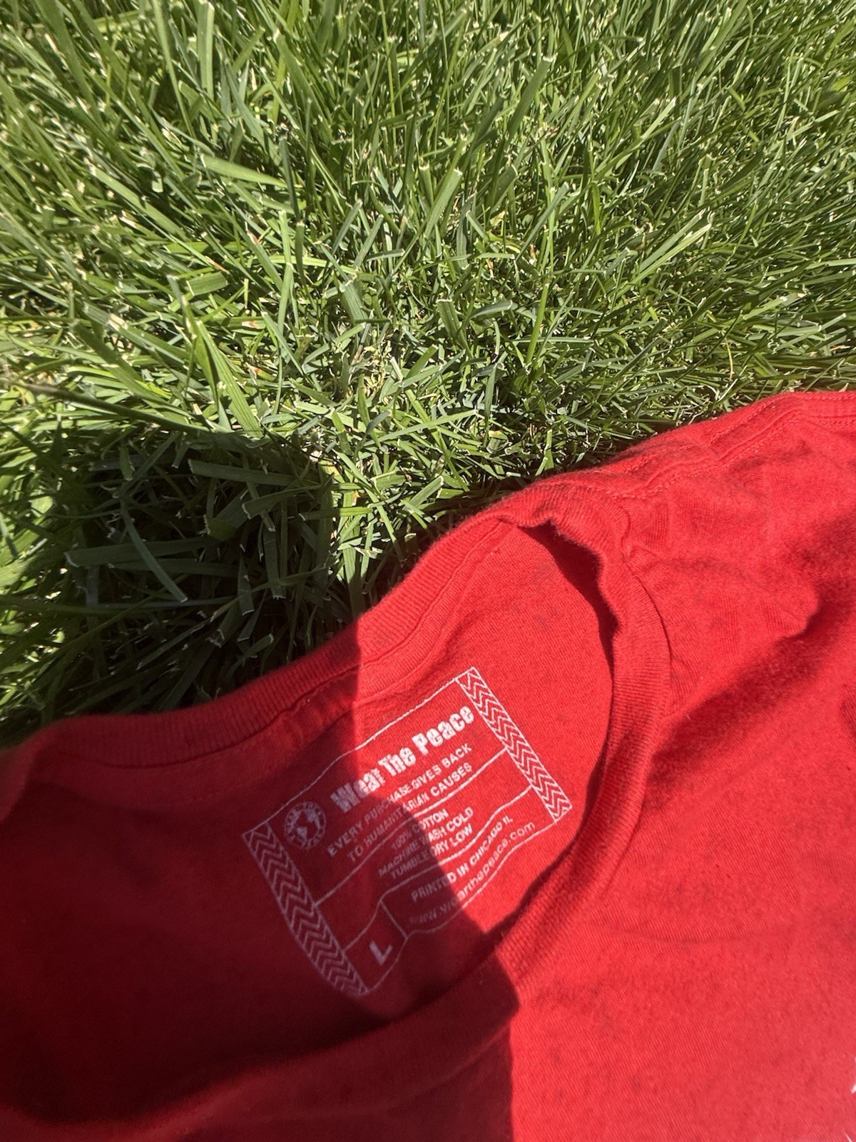 Wear The Peace Unisex Adult Heavy Tee Red Palestine *flaw