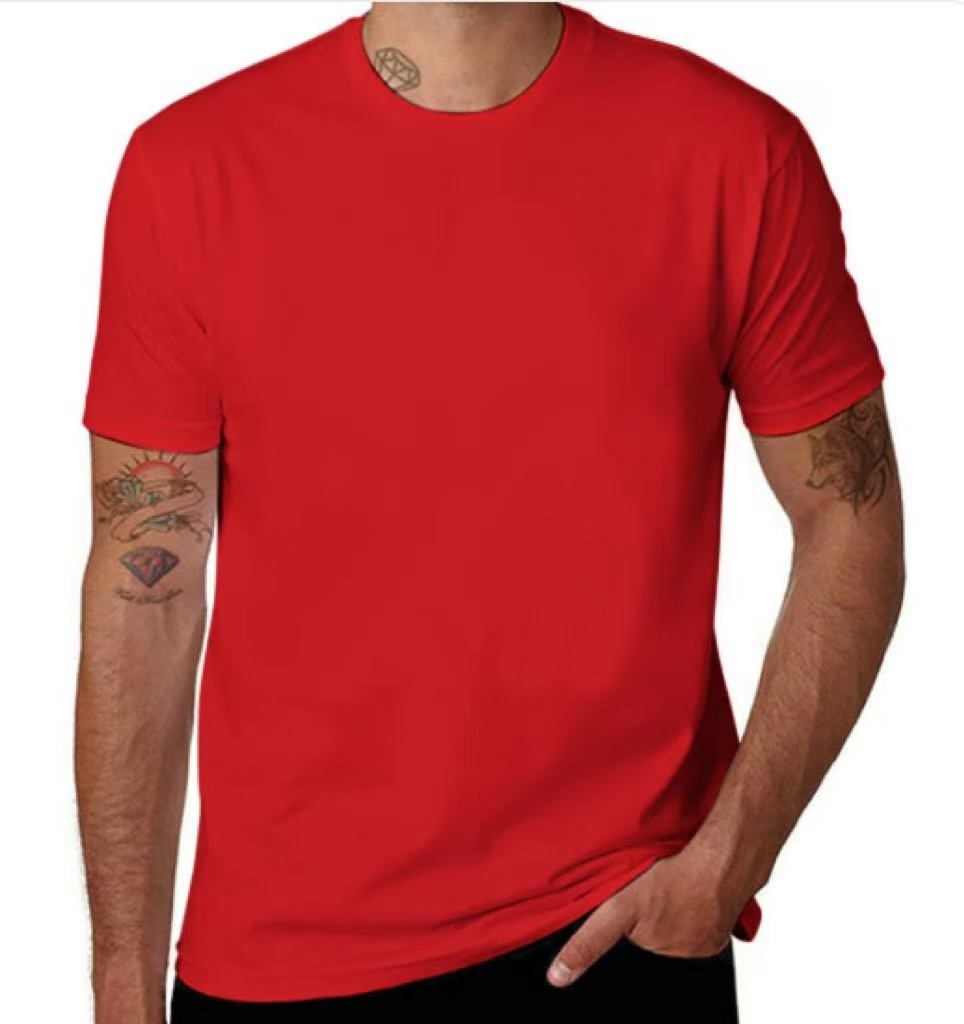 Mens CottonT Shirts Plain Short Sleeve Tee Cotton
