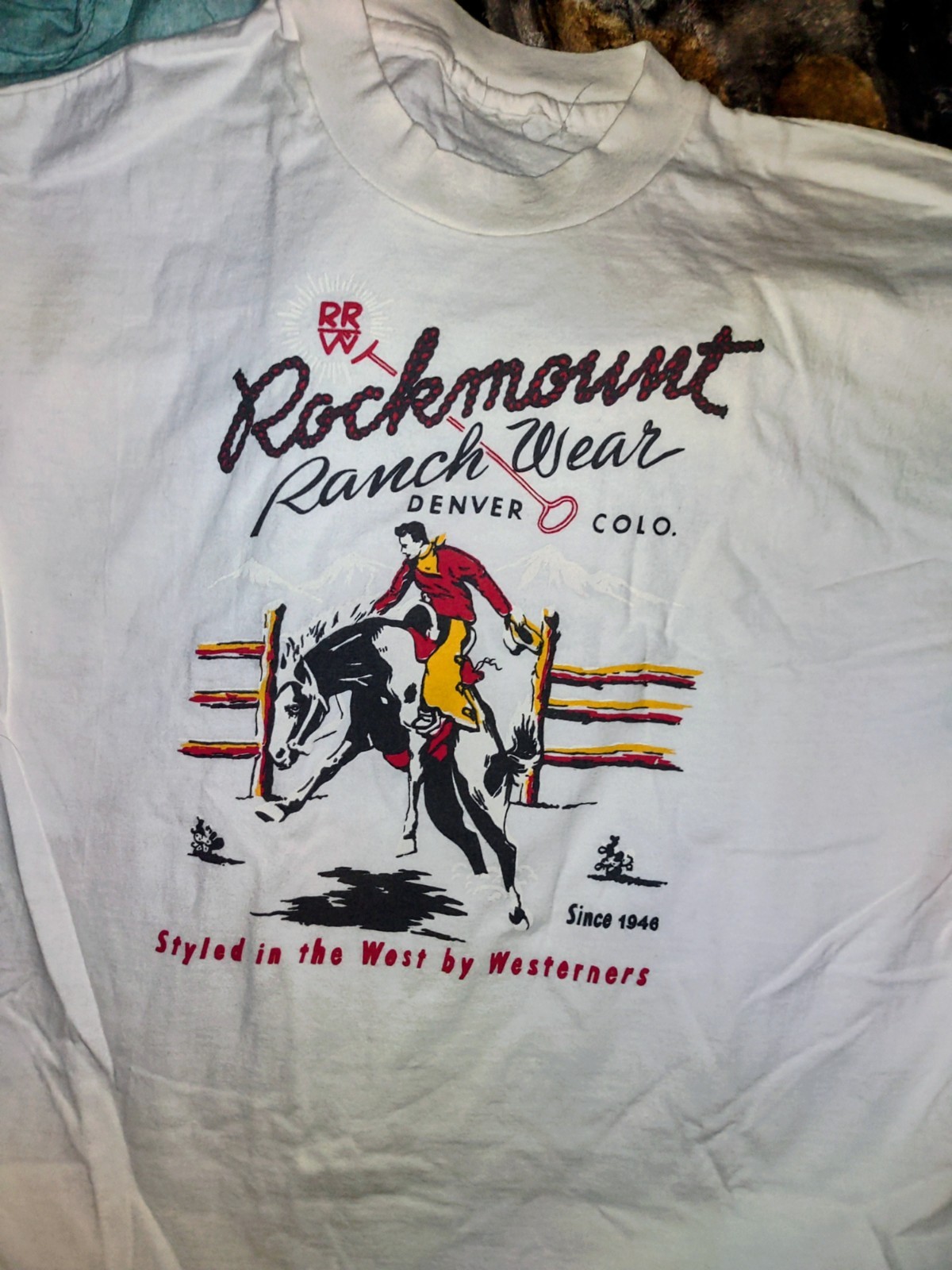 Rockmount Ranch Wear Denver Colorado T Shirt Size Large Cowboy Western