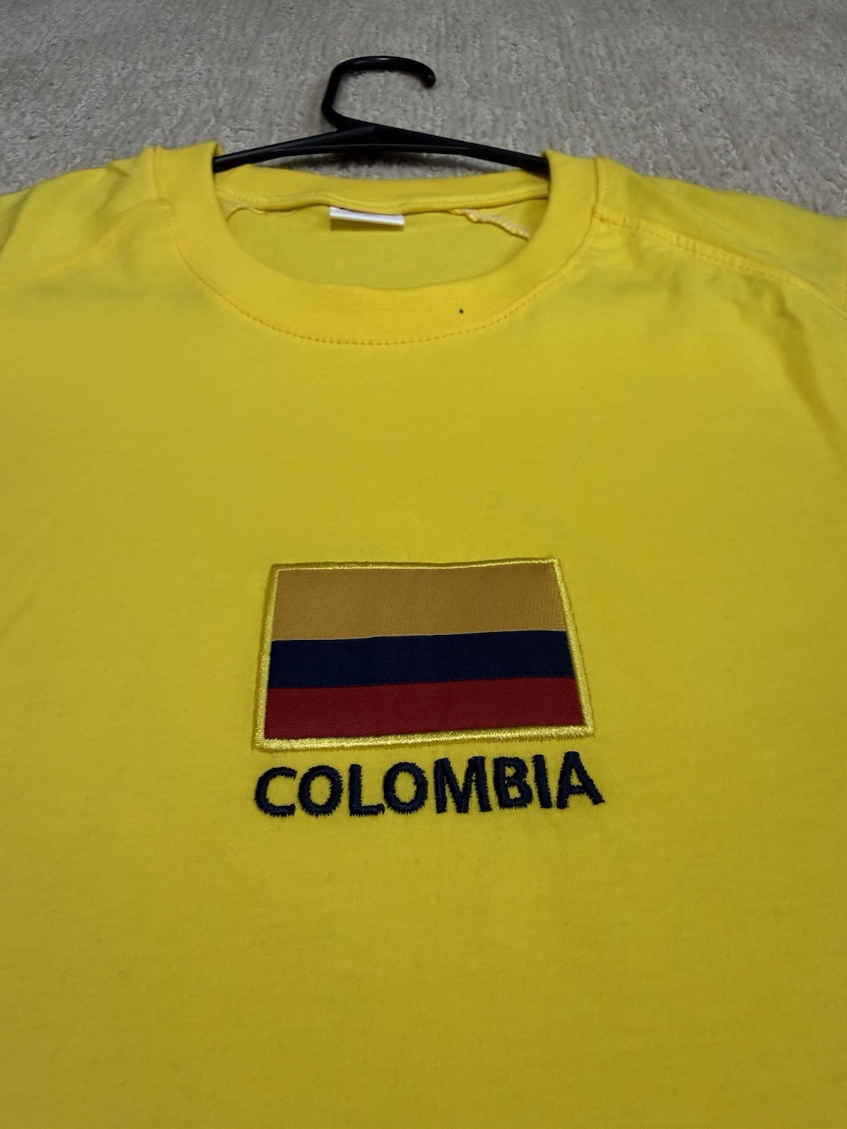 Vintage Colombia Flag Embroidered Oversized Football T-Shirt,Retro Soccer Street