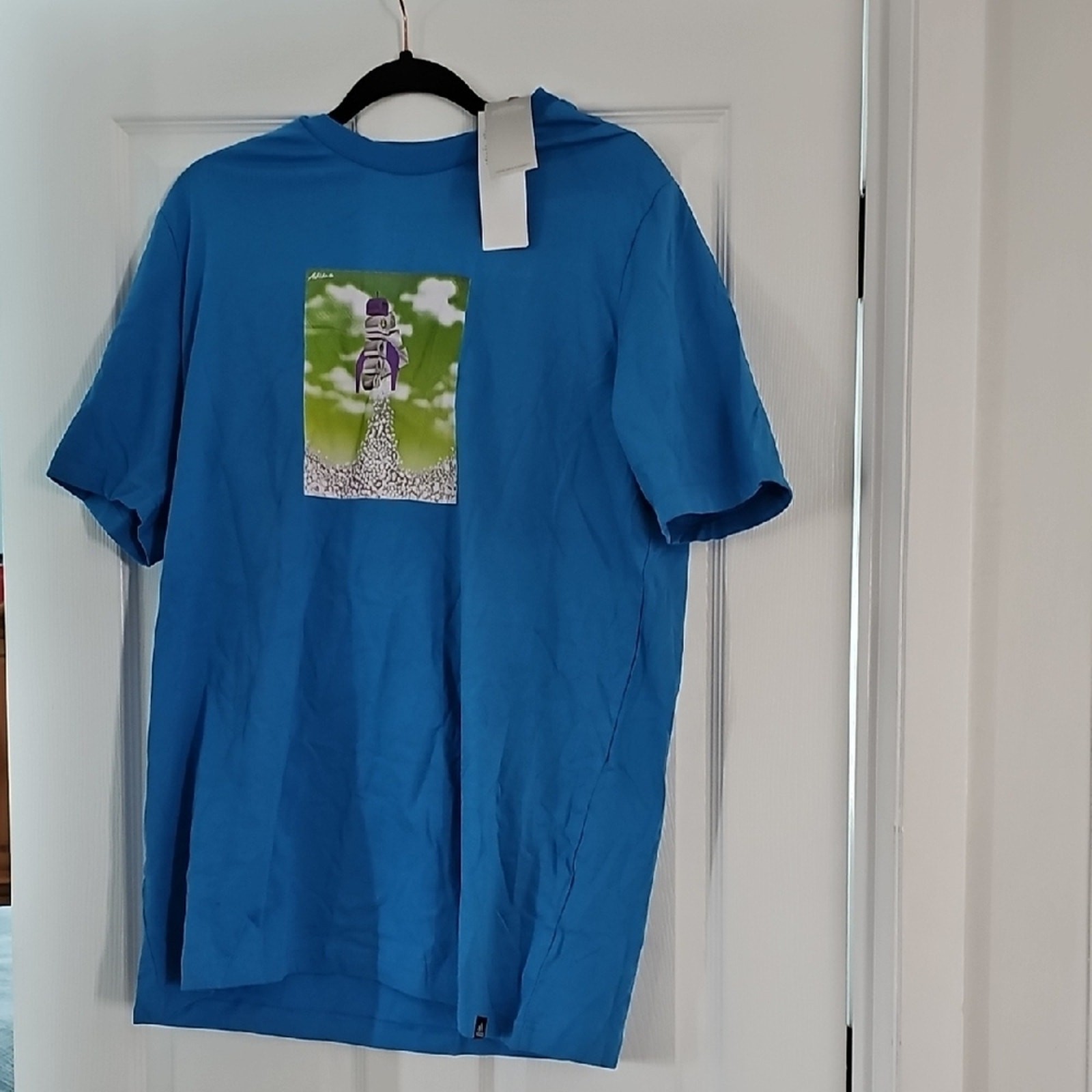 Adidas Men’s Large Blue “Boost Rocket” Graphic T-Shirt NWT