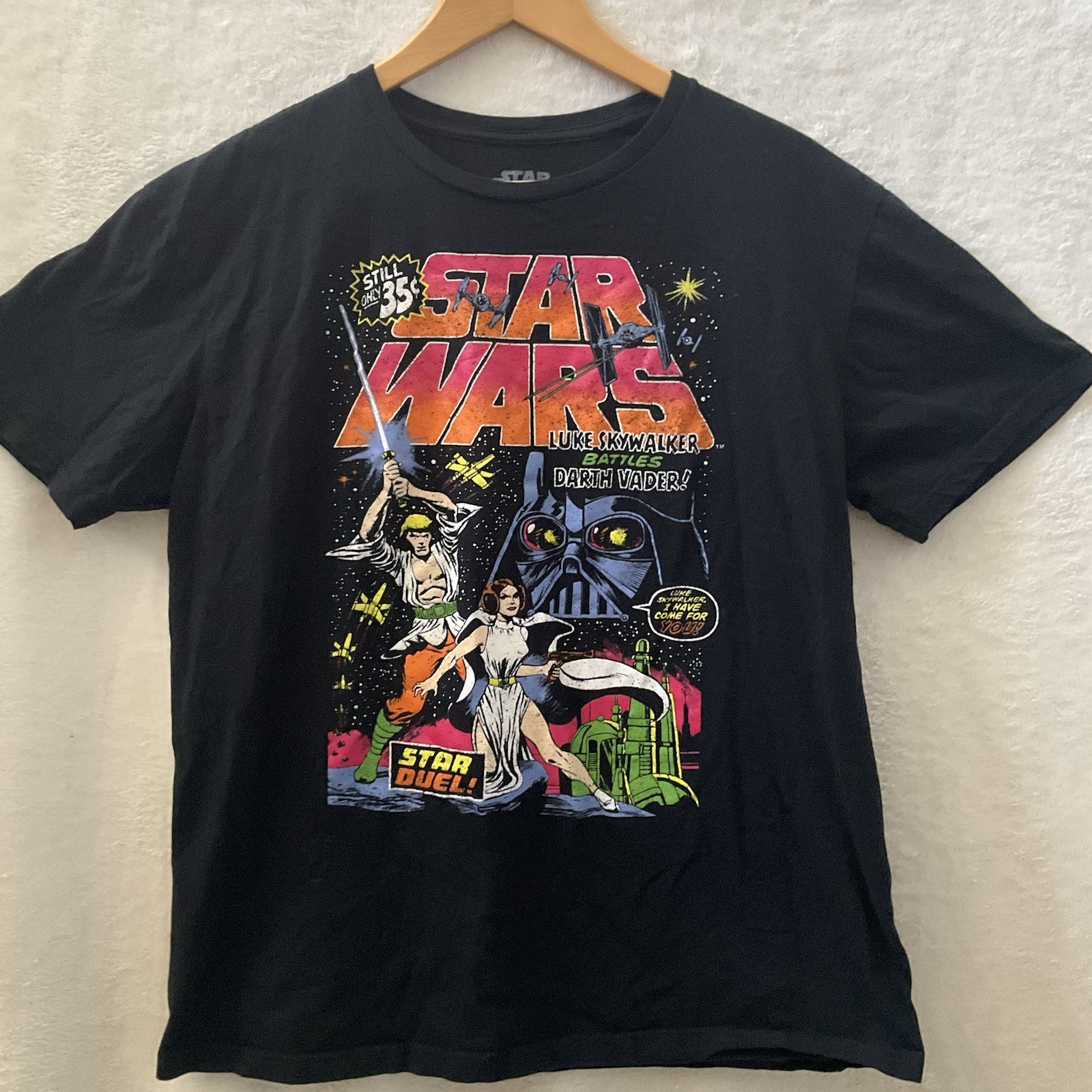 Star Wars Black Retro Comic Book Cover Luke Darth Vader Mad Engine, Large