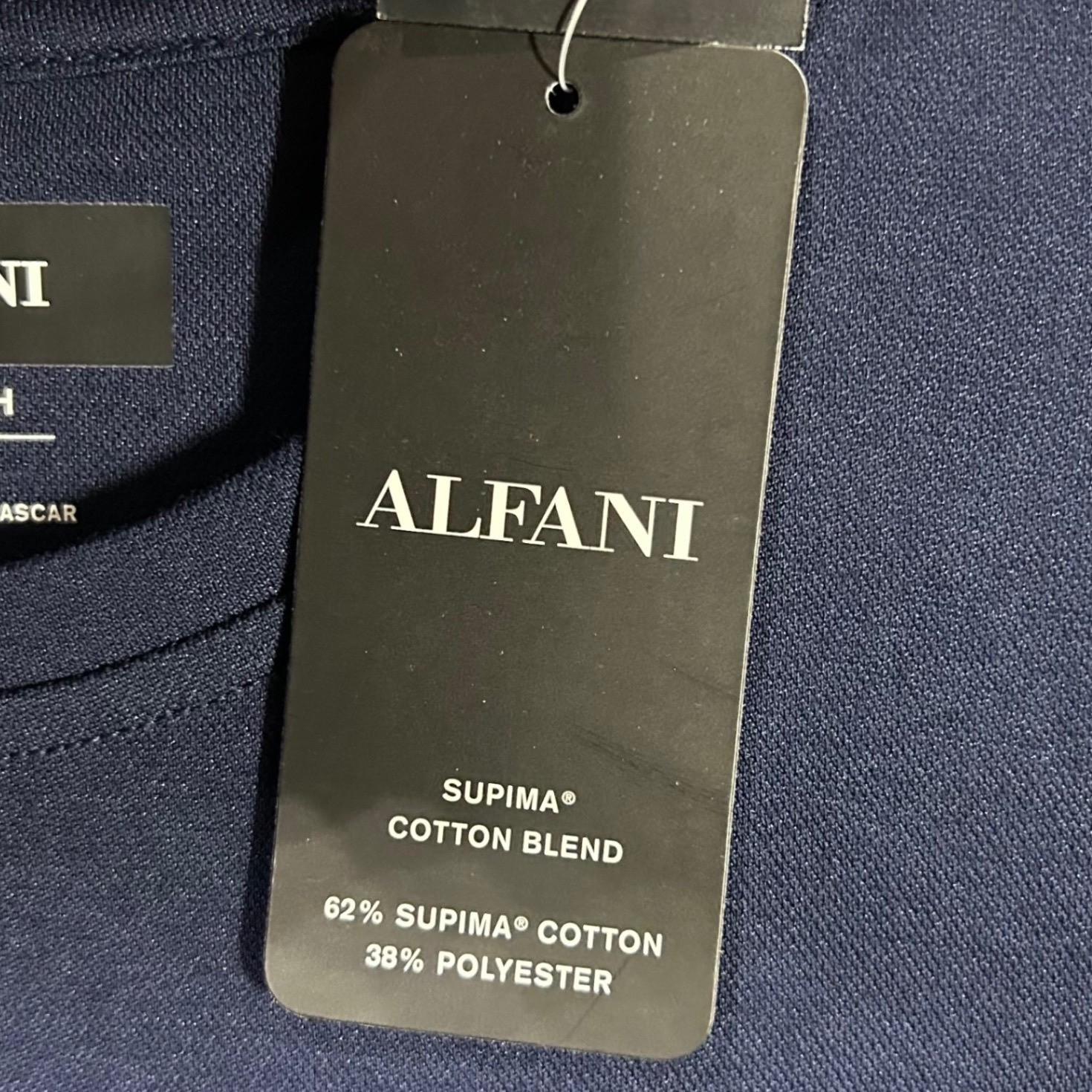 Alfani Mens Navy Blue Stretch Supima Cotton Blend Crew Neck T-Shirt Size Small