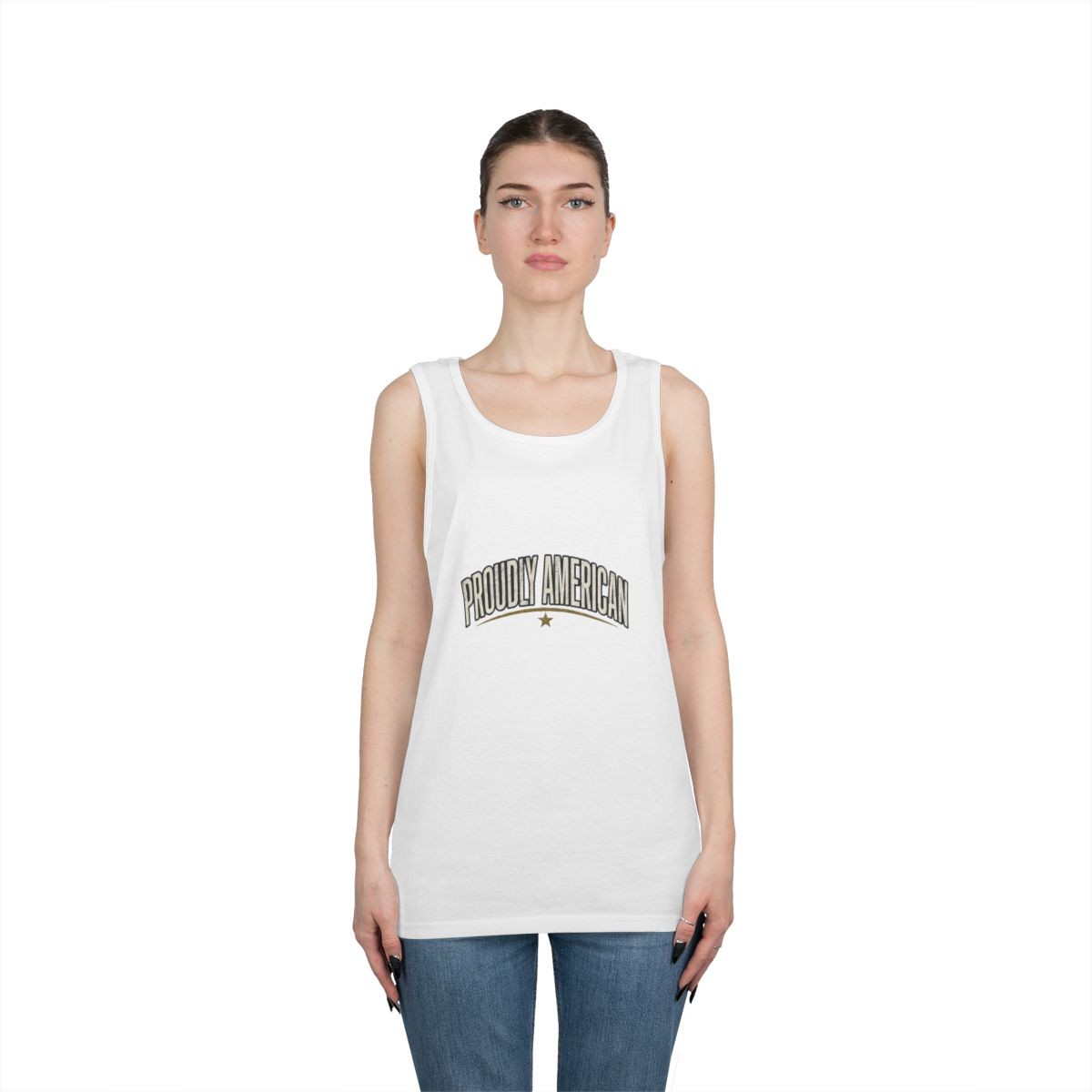Proudly American Patriot USA Flag Tank Top Unisex Made in USA