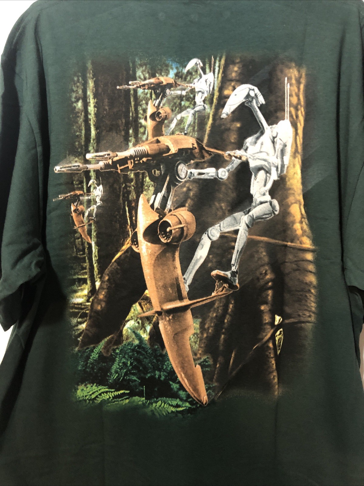Vintage 1999 NWT! Star Wars Episode I Battle Droid STAP T-Shirt-Sz XL Dark Green