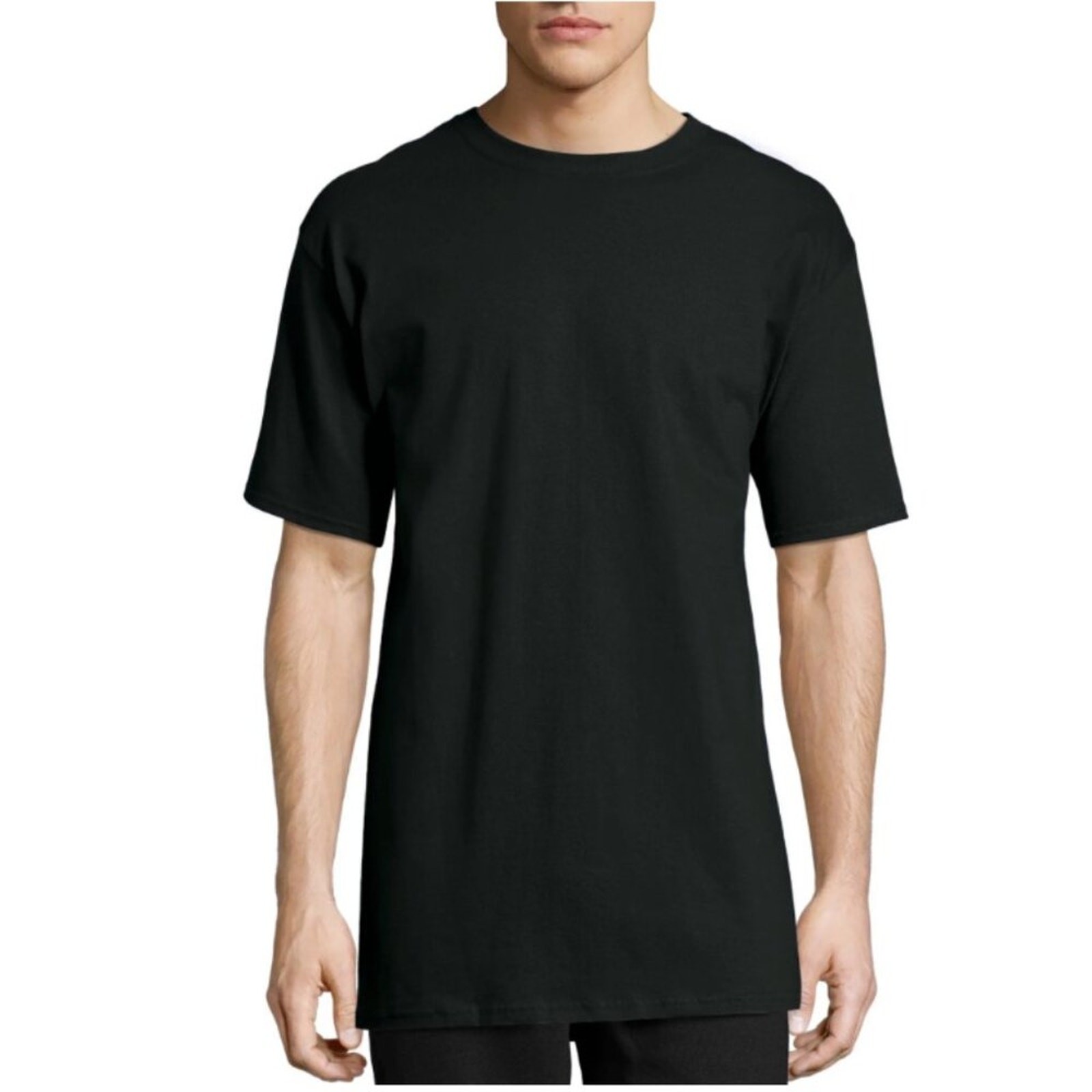 HANES Big Men’s Beefy Heavyweight Short Sleeve T-shirt – Size Large Tall, Black