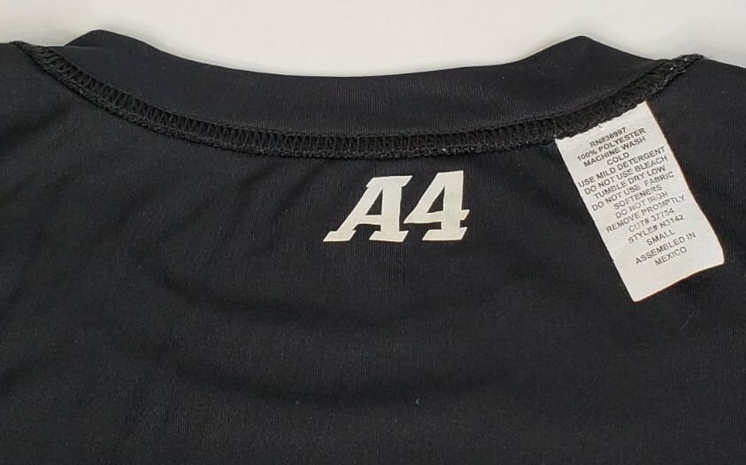 A4 Beach Laminated Moisture Wicking T-Shirt Men’s Small Black Style N3142