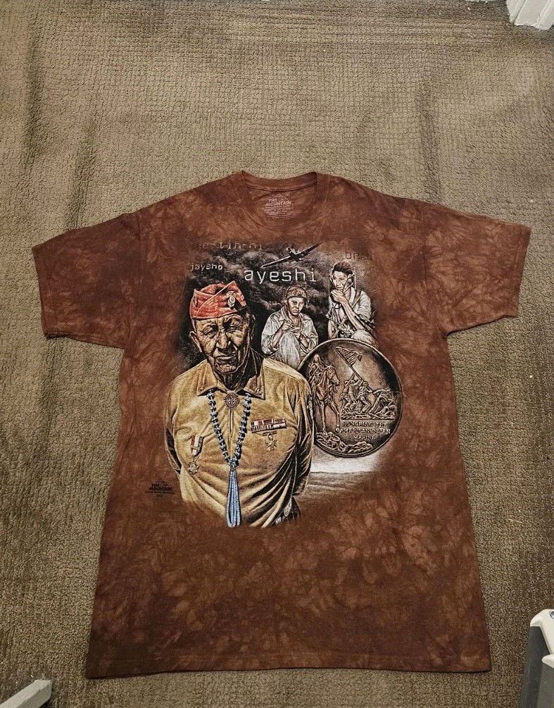 THE MOUNTAIN American Indian Marine Brown Tie Dye T-SHIRT – 2XL