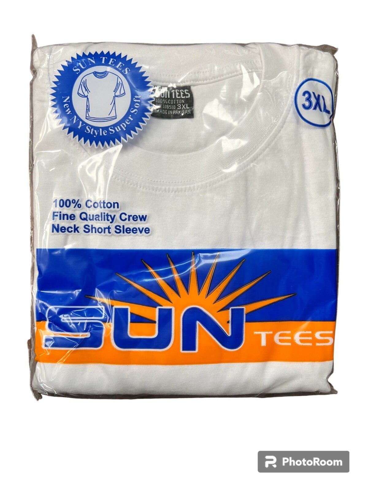 Sun Tees 100% Cotton Short Sleeve T Shirt Crew & V Neck (Black & White) S To 6XL