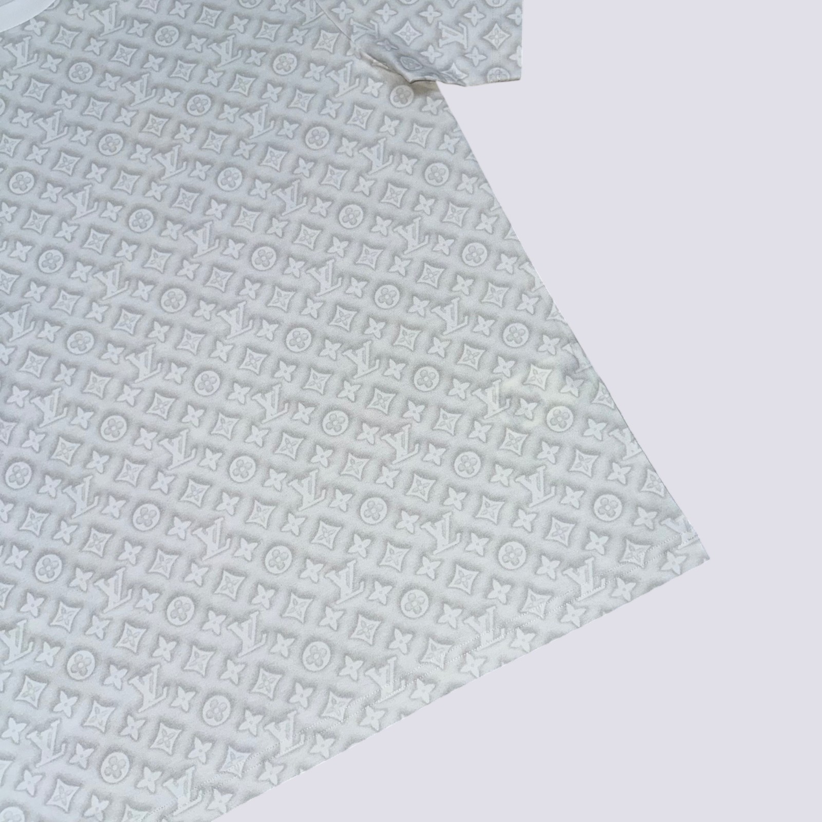 Louis Vuitton LV Monogram Logo Short Sleeve Cotton Crewneck T-Shirt White Size L