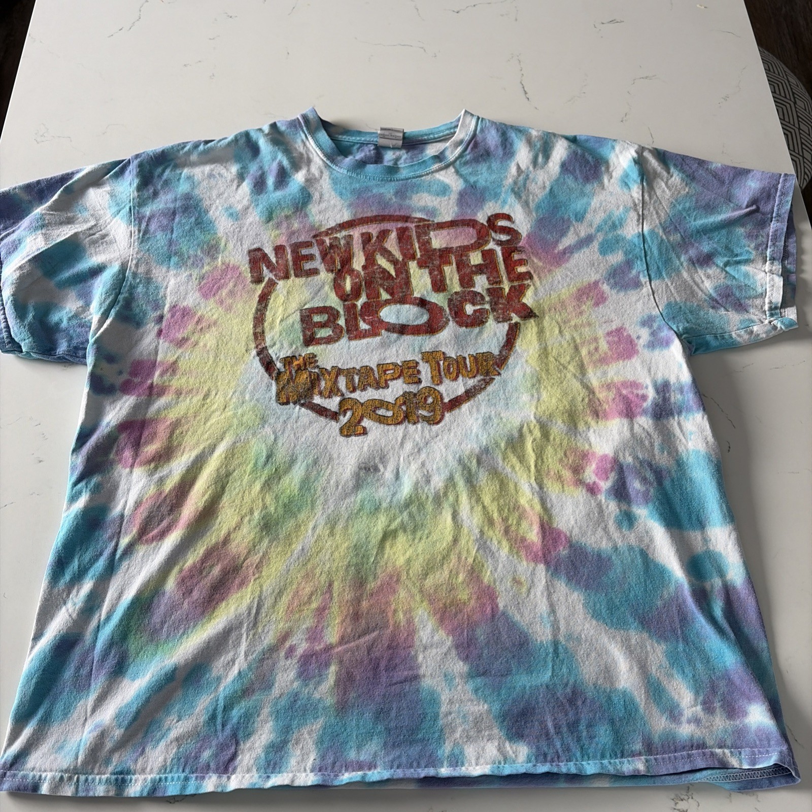 New Kids On The Block Mixtape Tour 2022 Men T-Shirt2XL Tie Dye Pink Double Sided