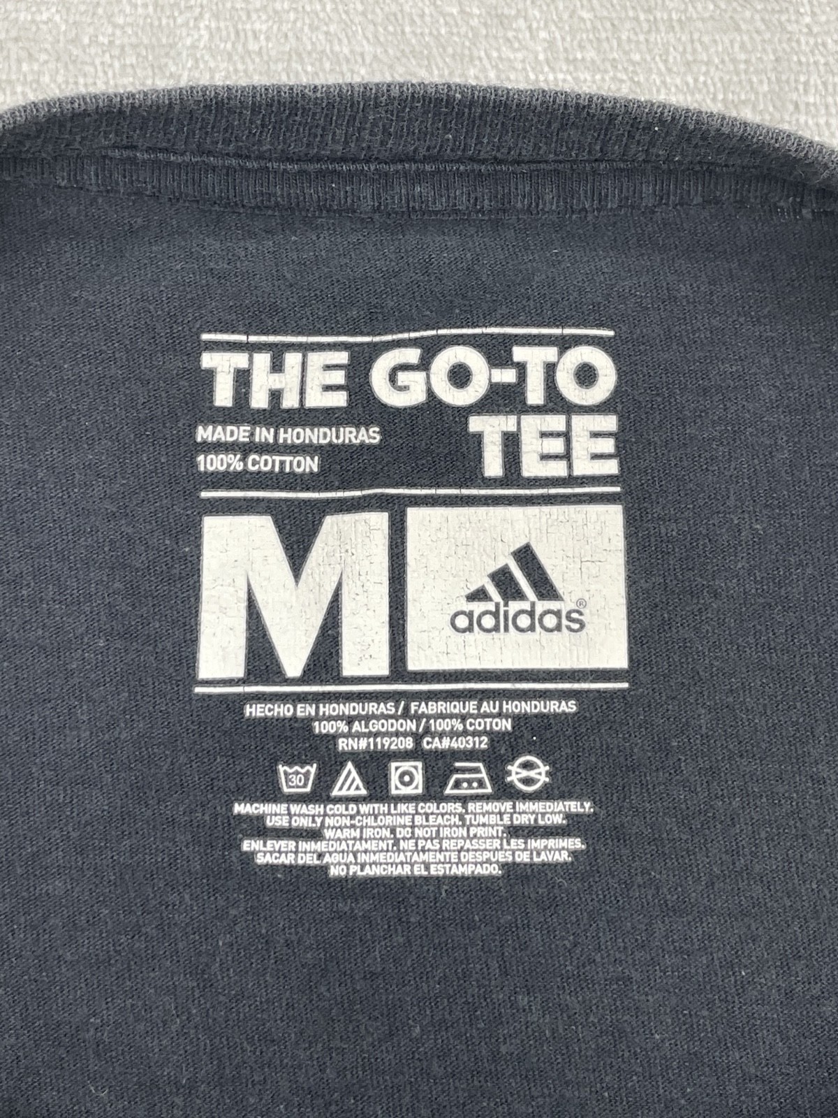 Adidas Go-To Tee Men M Black Red Vertical Logo Graphic Short Sleeve Shirt