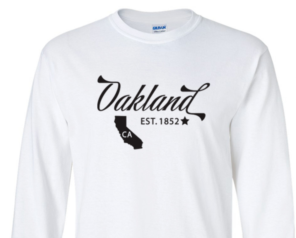Oakland California State T-Shirt Graphic Tee Unisex Apparel Custom Text 