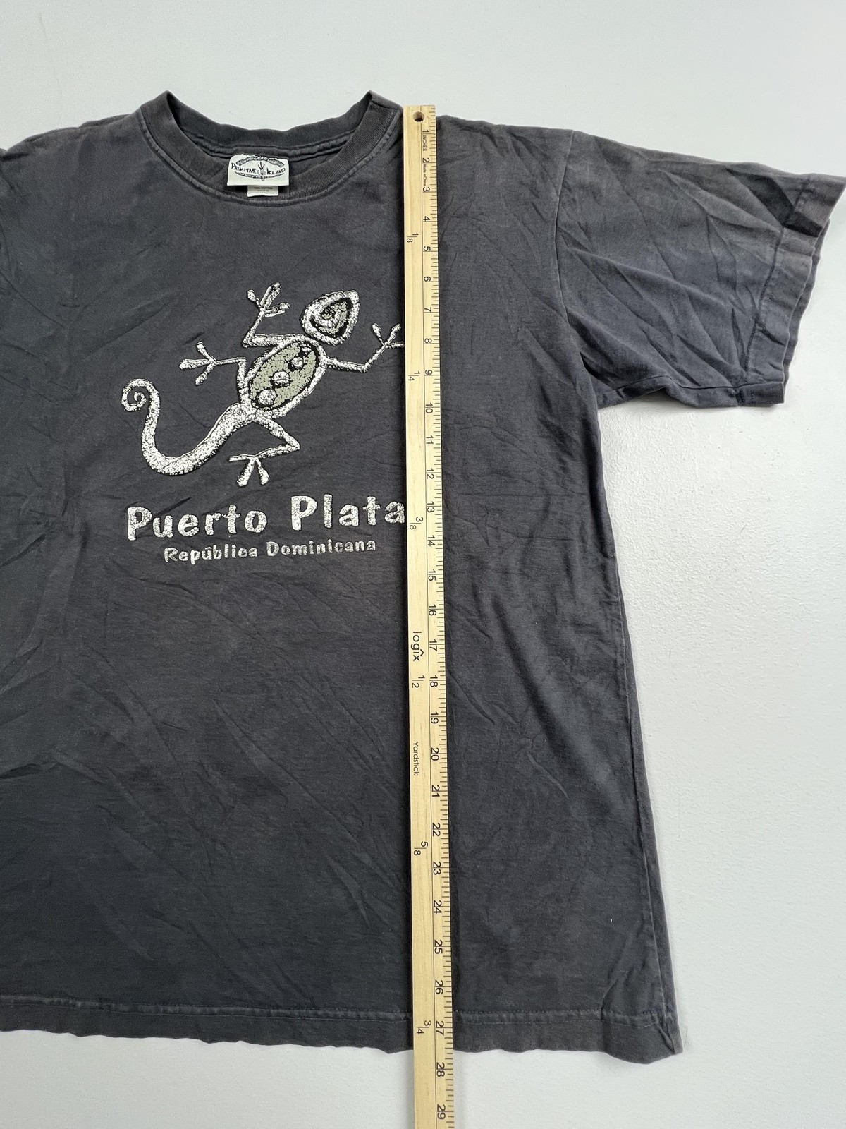 Primitive Island Shirt Mens Large Black Puerto Plata Lizard Graphic Tee Souvenir