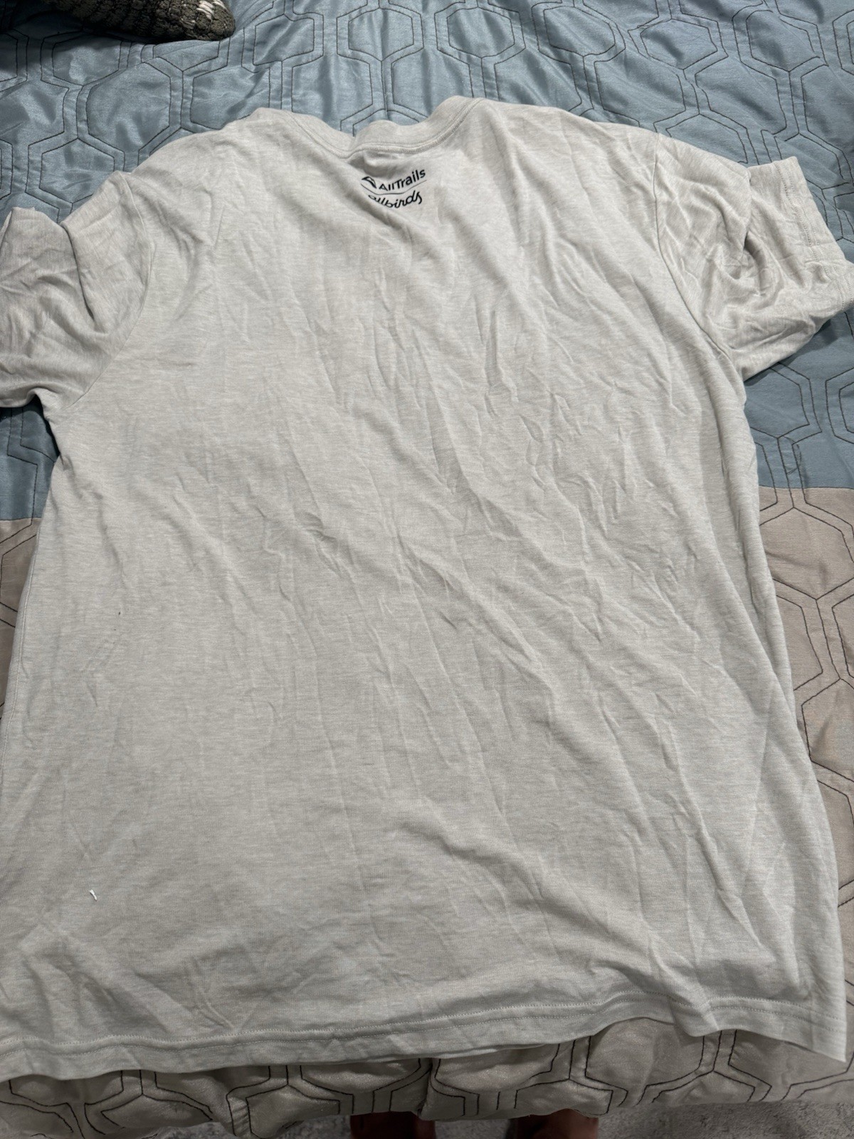 Allbirds Alltrails Men’s Natural Tee Merino Wool Blend XL Moisture Wicking Cream
