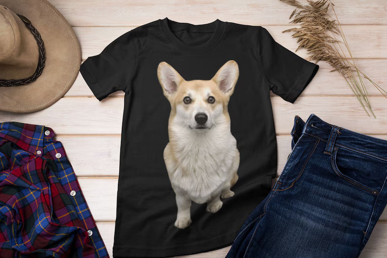 Personalized Pet Portrait Comfort Tee Custom Dog Cat Lover Gift Unisex
